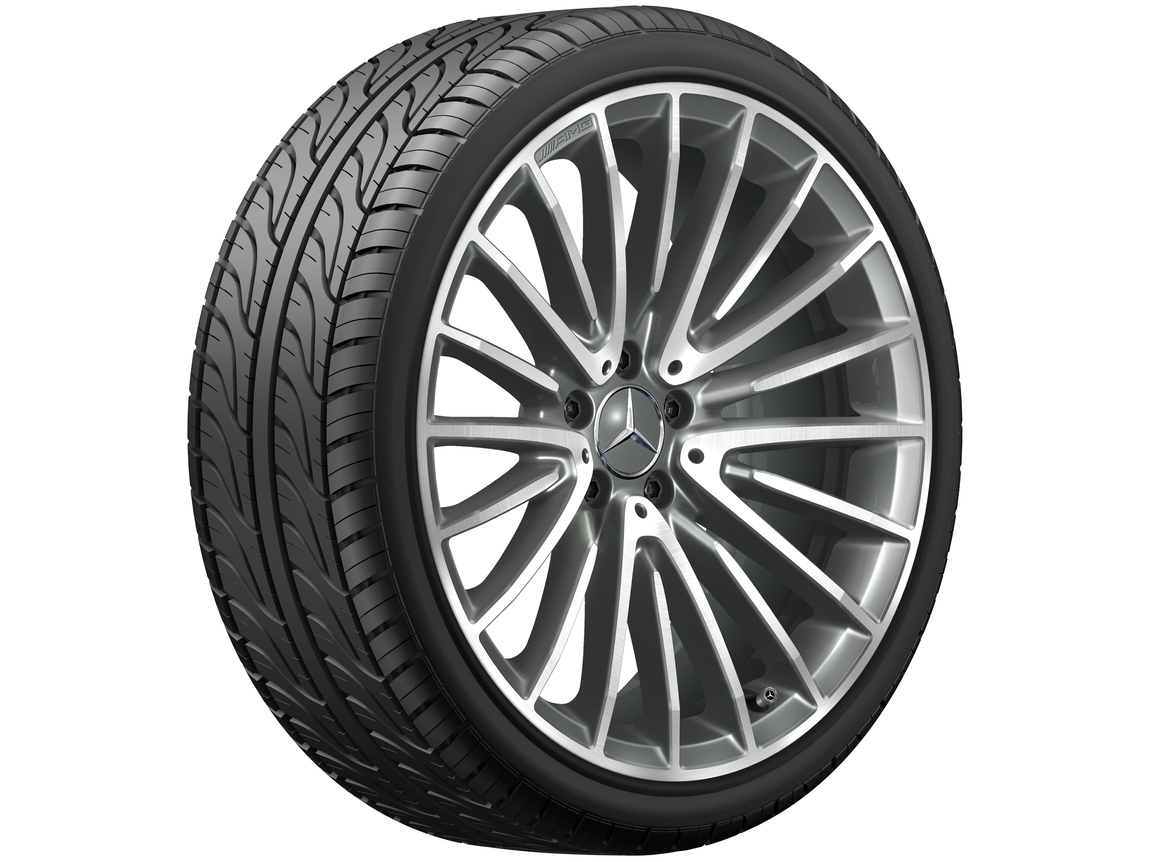 Multispaaks AMG-wiel, 50,8 cm (20 inch) - 8 J x 20 ET 10, titaniumgrijs, glanzend gepolijst