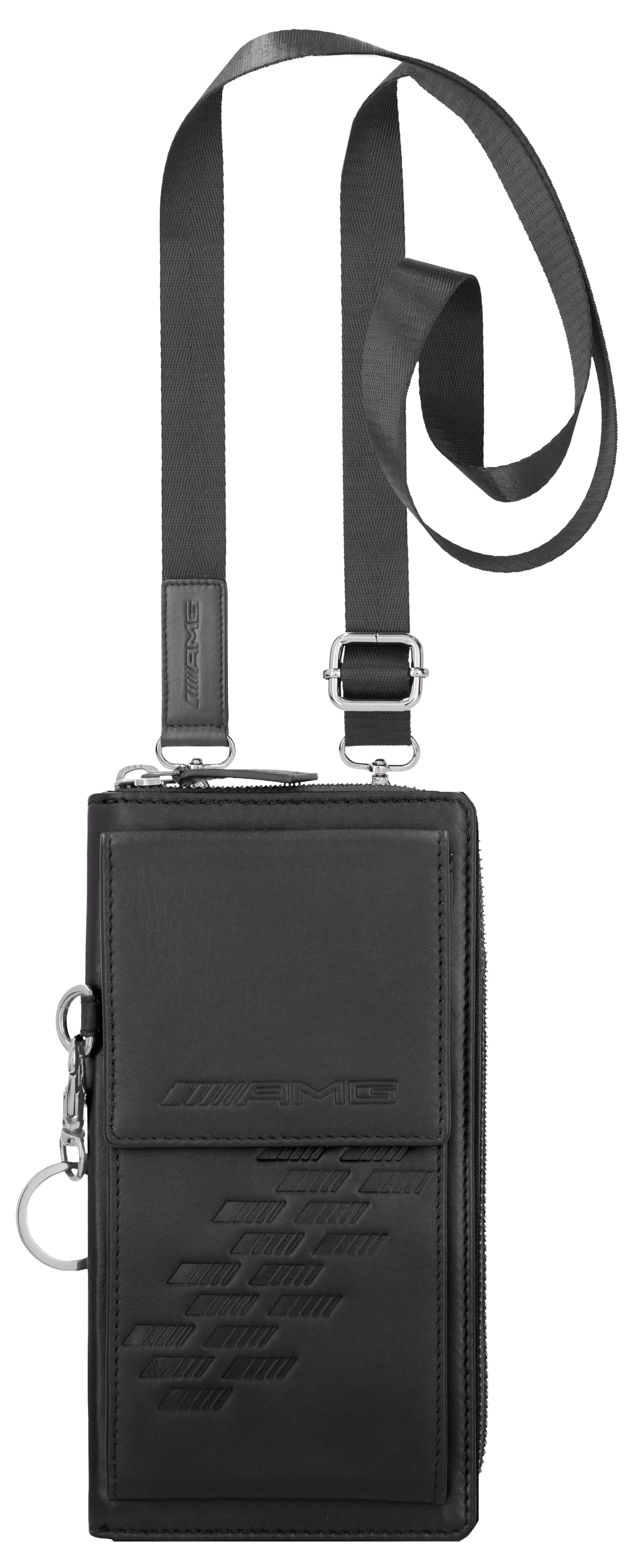 AMG smartphonetas - zwart, Rundleder / polyester
