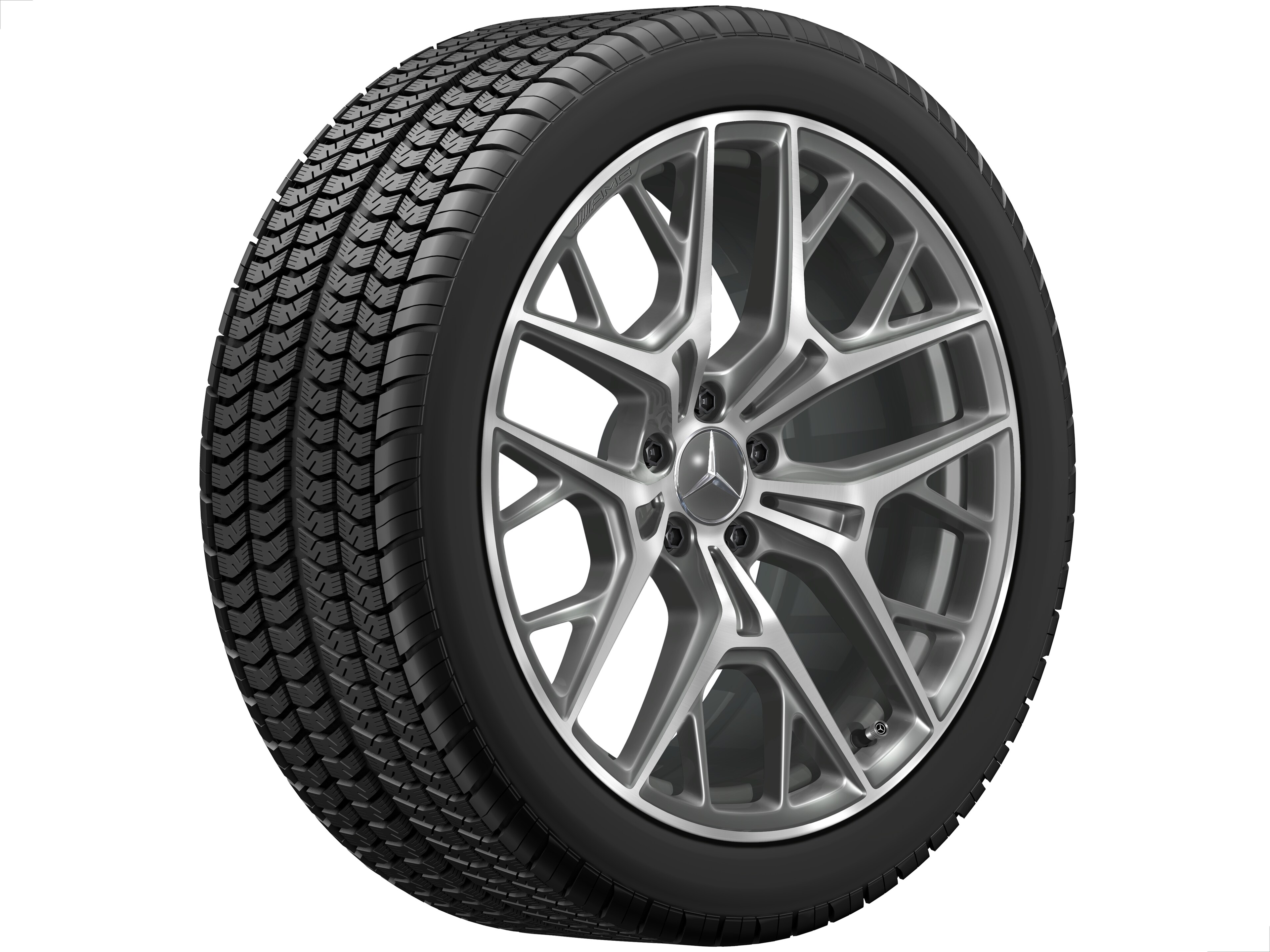 Lichtmetalen AMG-velg, In kruisspaak-design, 50,8 cm (20 inch) - 9 J x 20 ET 34, himalayagrijs, glanzend gepolijst