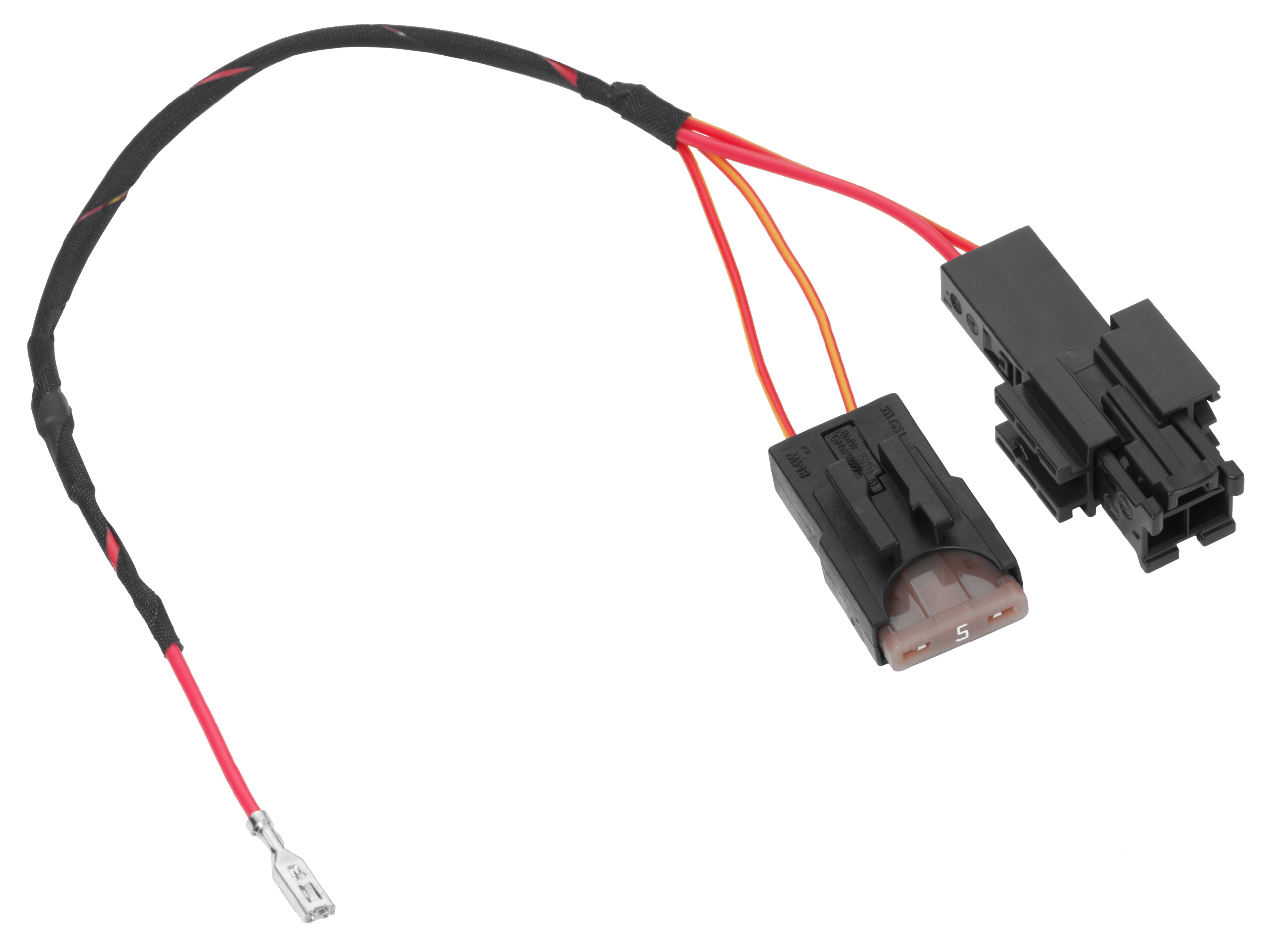 Mercedes ster, verlicht, Kabelboom, Y-kabel - kunststof, zwart / rood