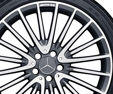 Multispaaks AMG-wiel, 50,8 cm (20 inch) - 8 J x 20 ET 43,5, titaniumgrijs, glanzend gepolijst