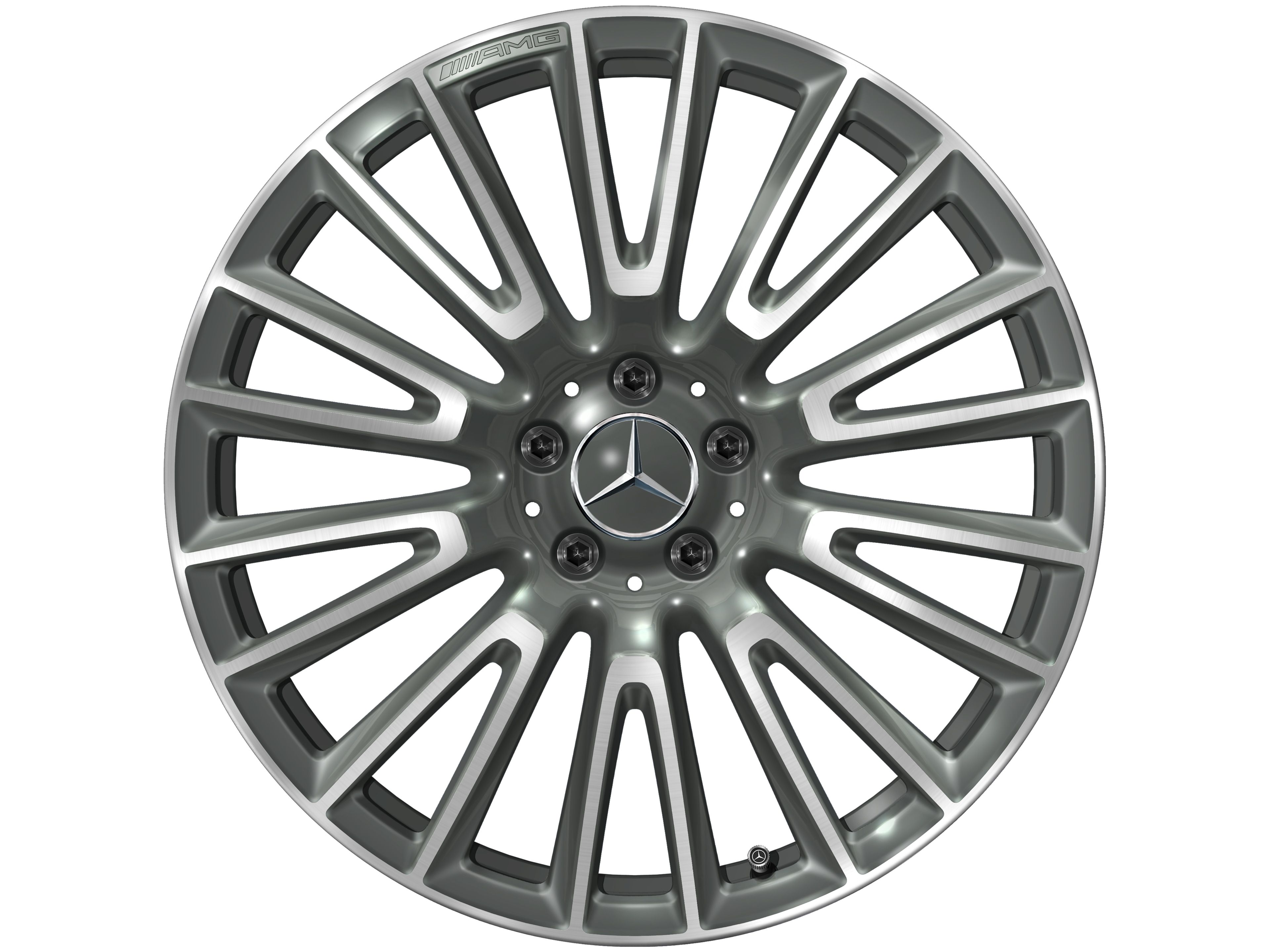 Lichtmetalen AMG-velg, in tien-dubbelspaaks design, 50,8 cm (20 inch) - 10,5 J x 20 ET 43, himalayagrijs, glanzend gepolijst