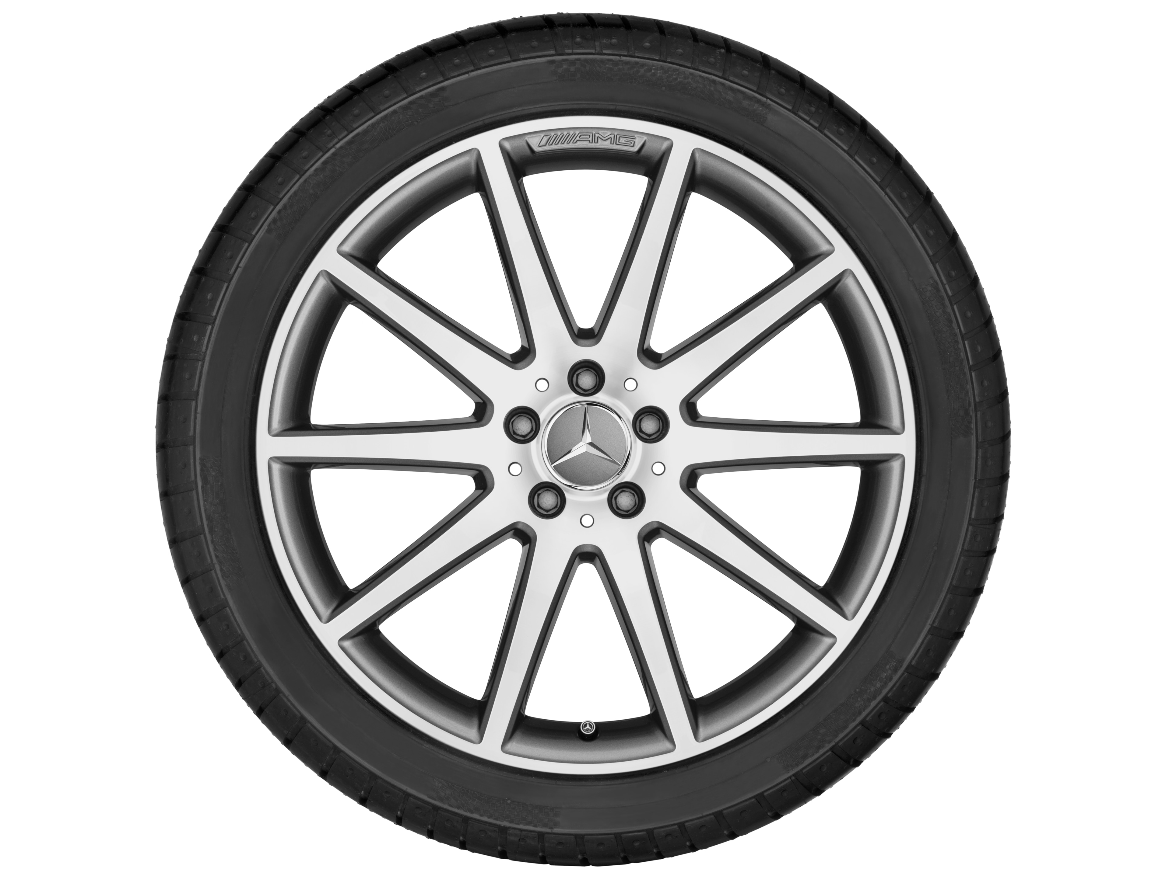 Tienspaaks AMG-wiel, 48,3 cm (19 inch) - 8 J x 19 ET 19, titaniumgrijs, glanzend gepolijst