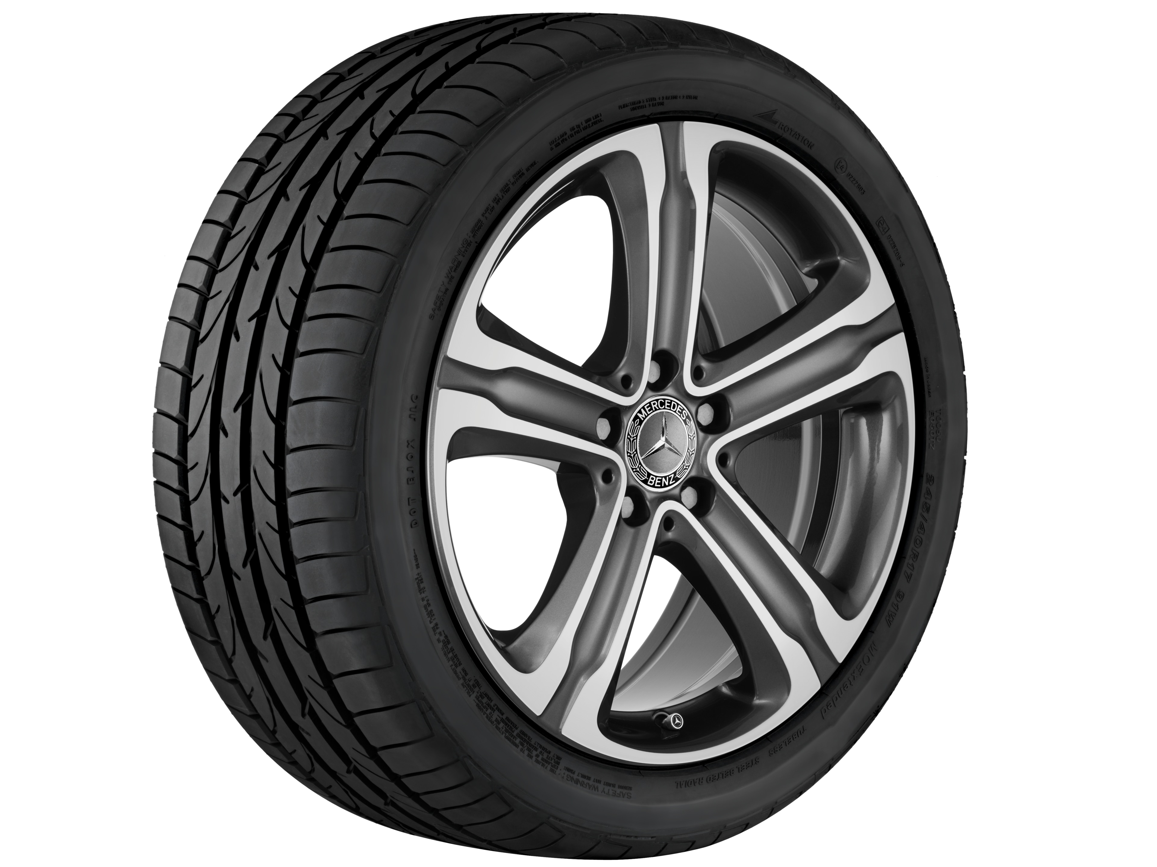 5-spaaks wiel, 45,7 cm (18 inch) - 8 J x 18 ET 38, tremoliet metallic, glanzend gepolijst