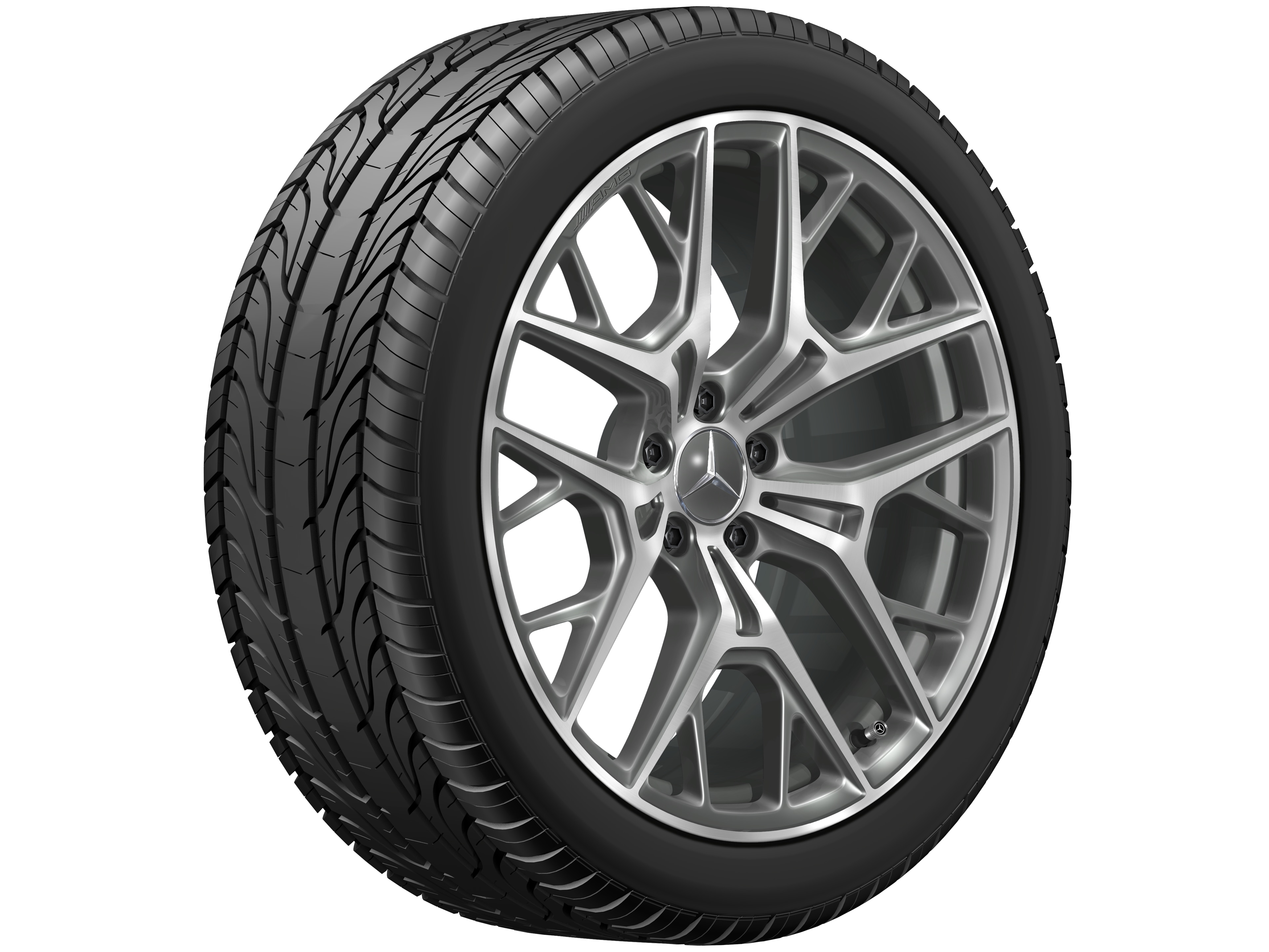 Lichtmetalen AMG-velg, In kruisspaak-design, 50,8 cm (20 inch) - 9 J x 20 ET 34, himalayagrijs, glanzend gepolijst