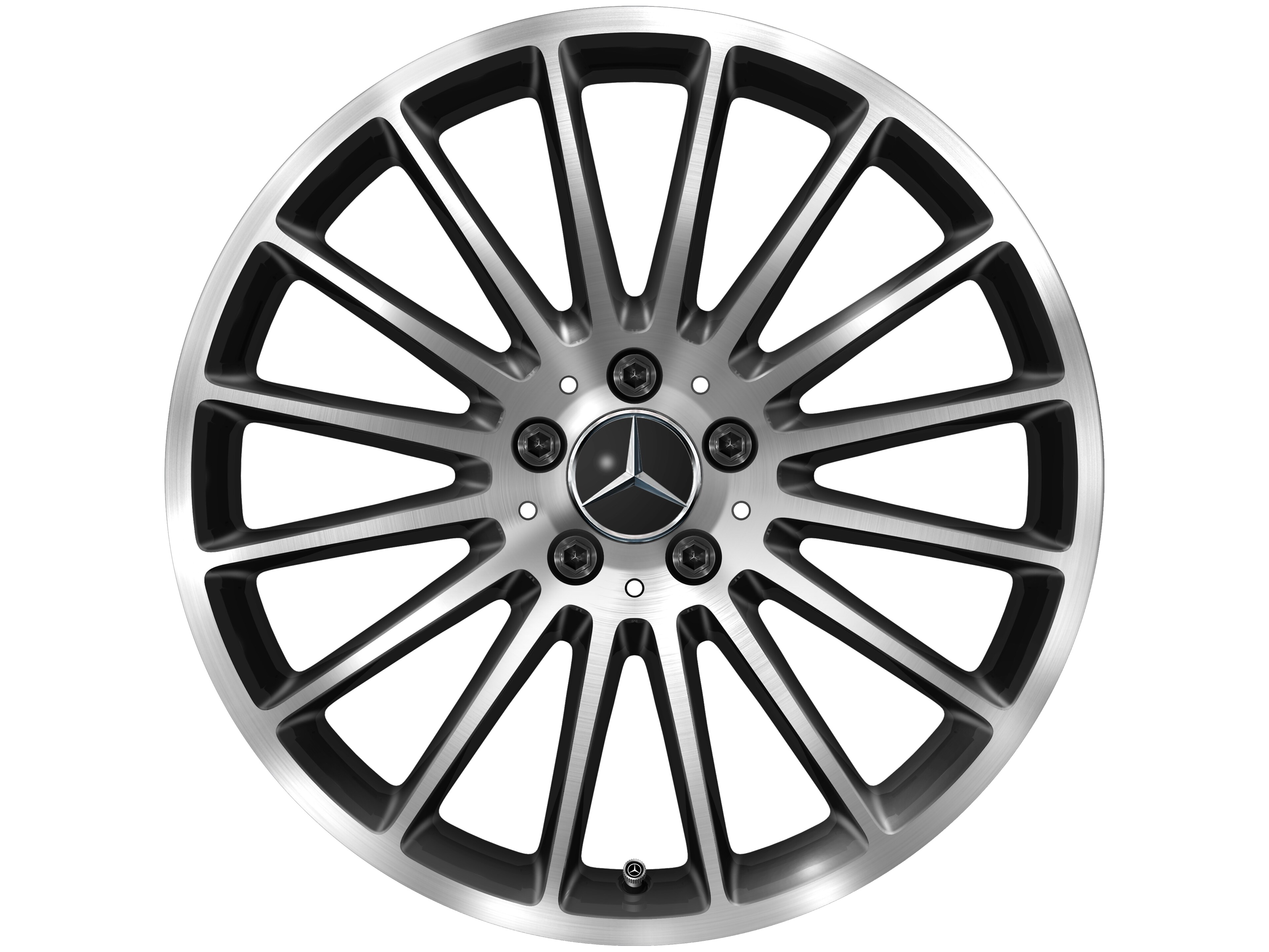 16-spaaks wiel, 48,3 cm (19 inch) - 8 J x 19 ET 52, zwart, glanzend gepolijst