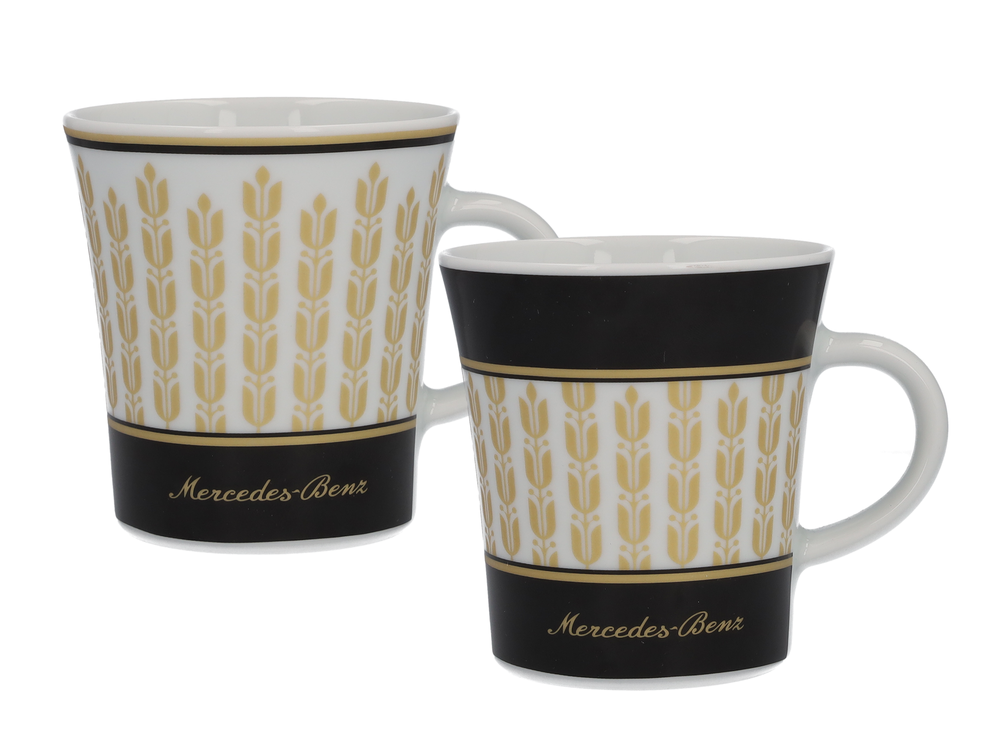 Koffiebeker - zwart / wit / goudkleurig, porselein, 300 ml, Kahla
