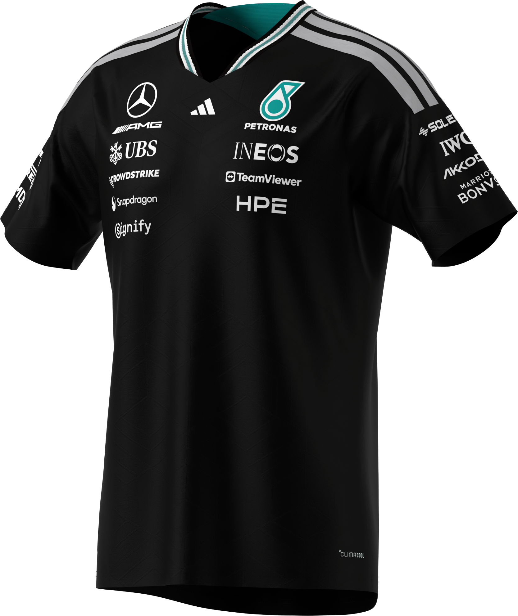 Heren-T-shirt, Authentieke bestuurder, Mercedes-AMG F1 - zwart, S