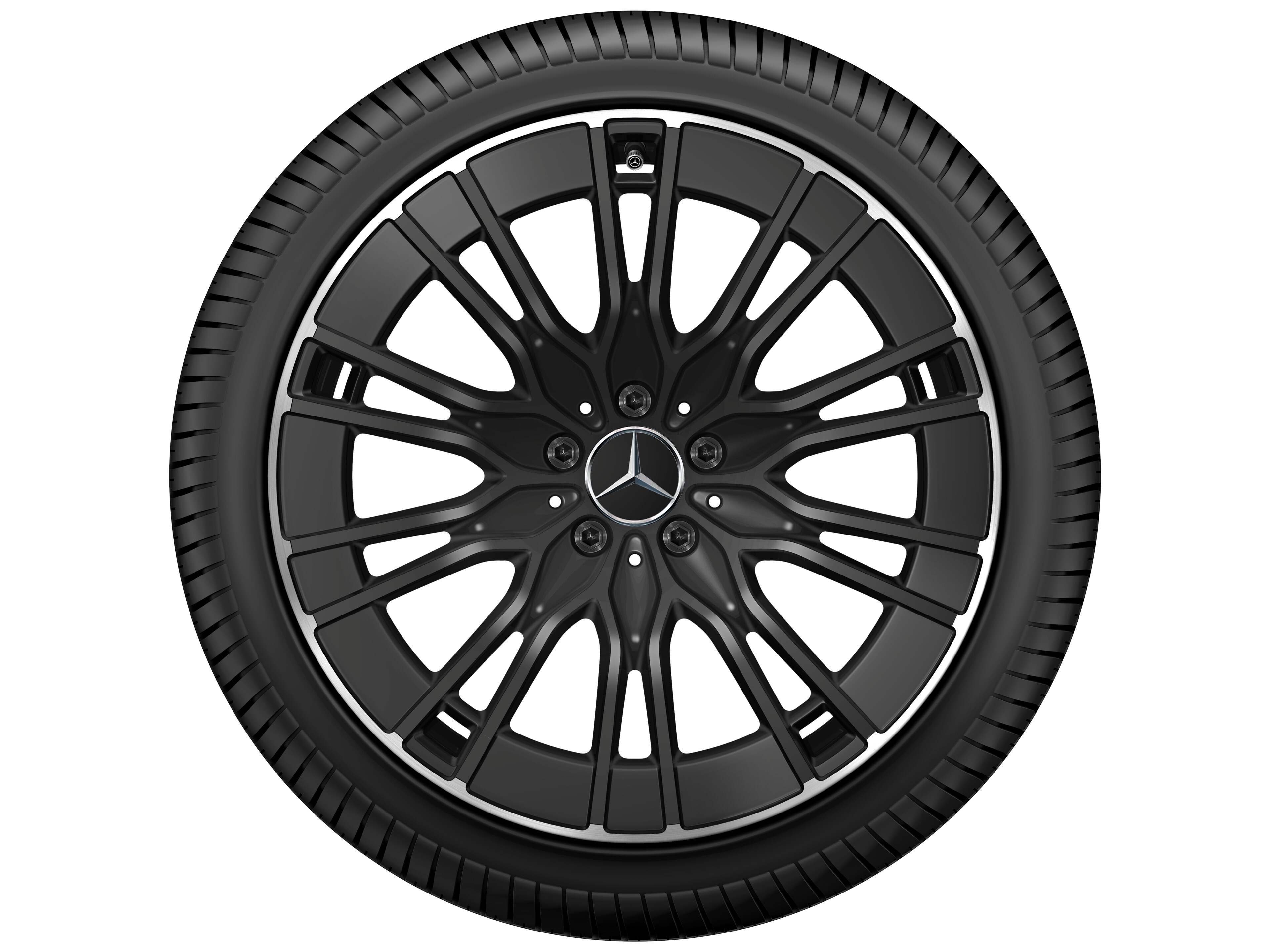 Tien-dubbelspaaks wiel, Aero, 50,8 cm (20 inch), Velgrand glanzend - 8,5 J x 20 ET 35,5, zwart, glanzend gepolijst