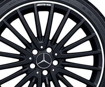 Multispaaks AMG-wiel, 50,8 cm (20 inch), Velgrand glanzend - 8 J x 20 ET 43,5, Matzwart, glanzend gepolijst