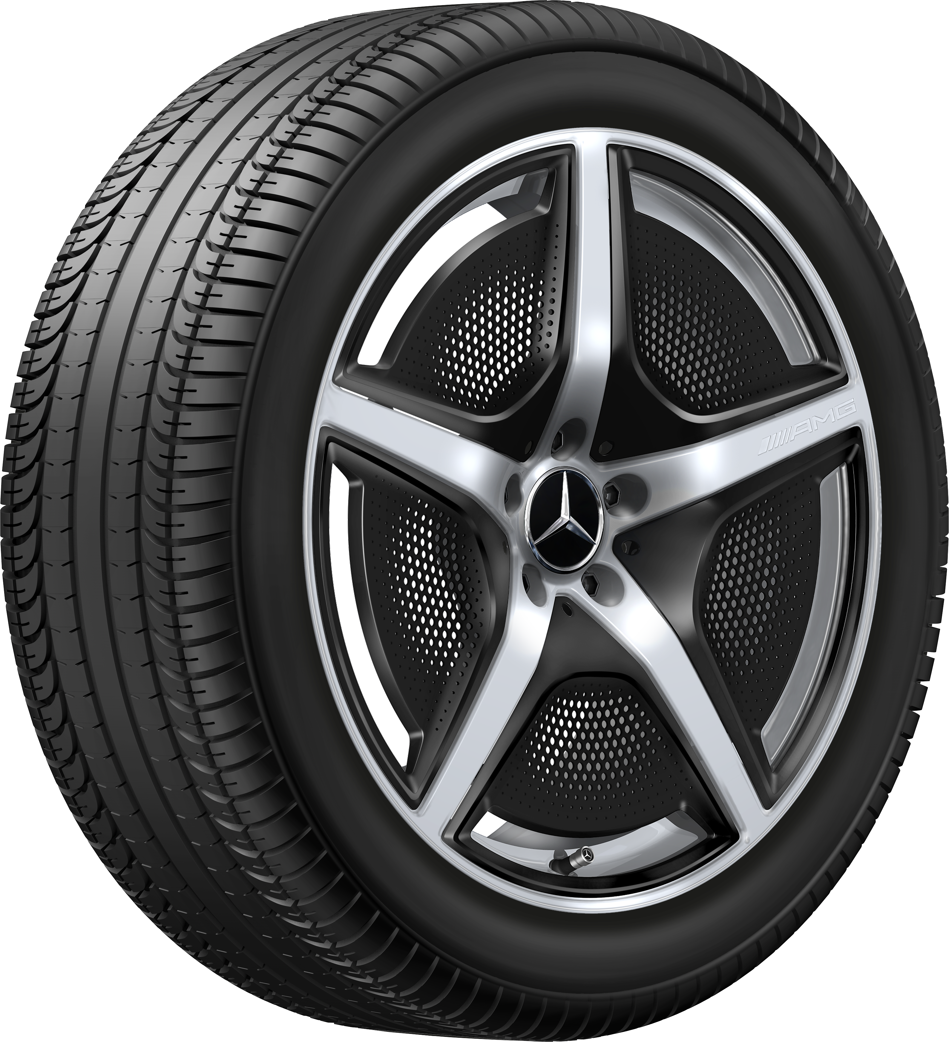 Vijfspaaks AMG-wiel, 50,8 cm (20 inch) - 9 J x 20 ET 50, Vanadiumzilver, hoogglanzend