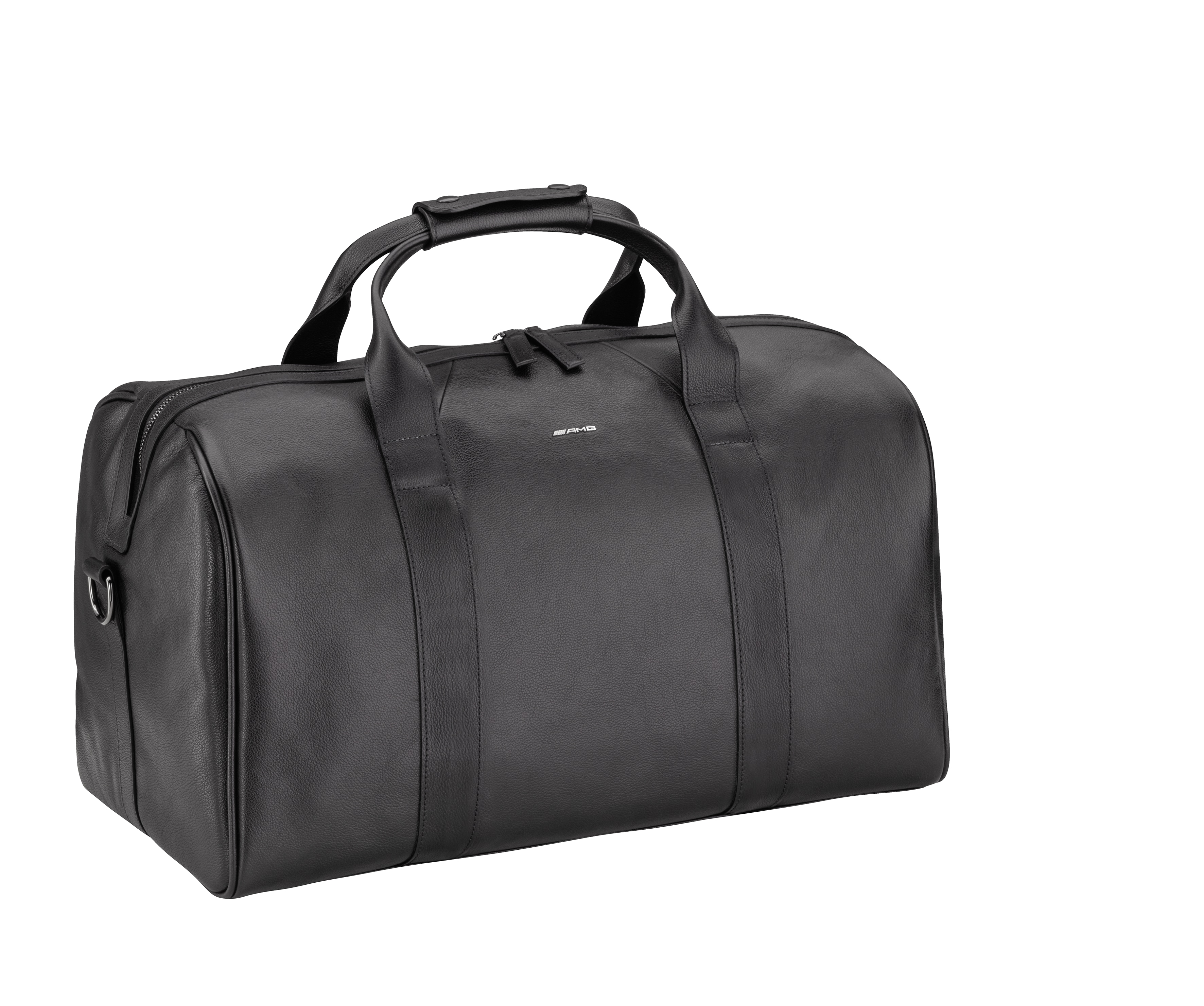 AMG-weekendtas - zwart, Rundleder / polyester