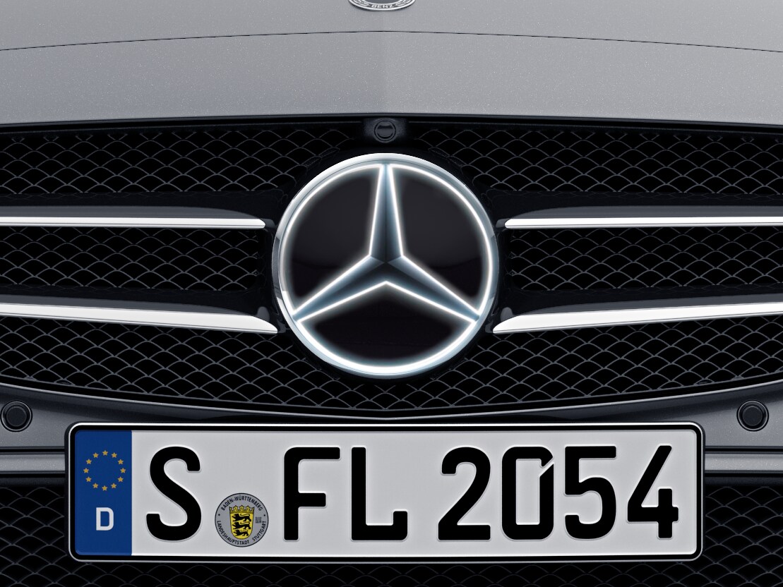 Mercedes ster, verlicht, Sierdeel - chroom