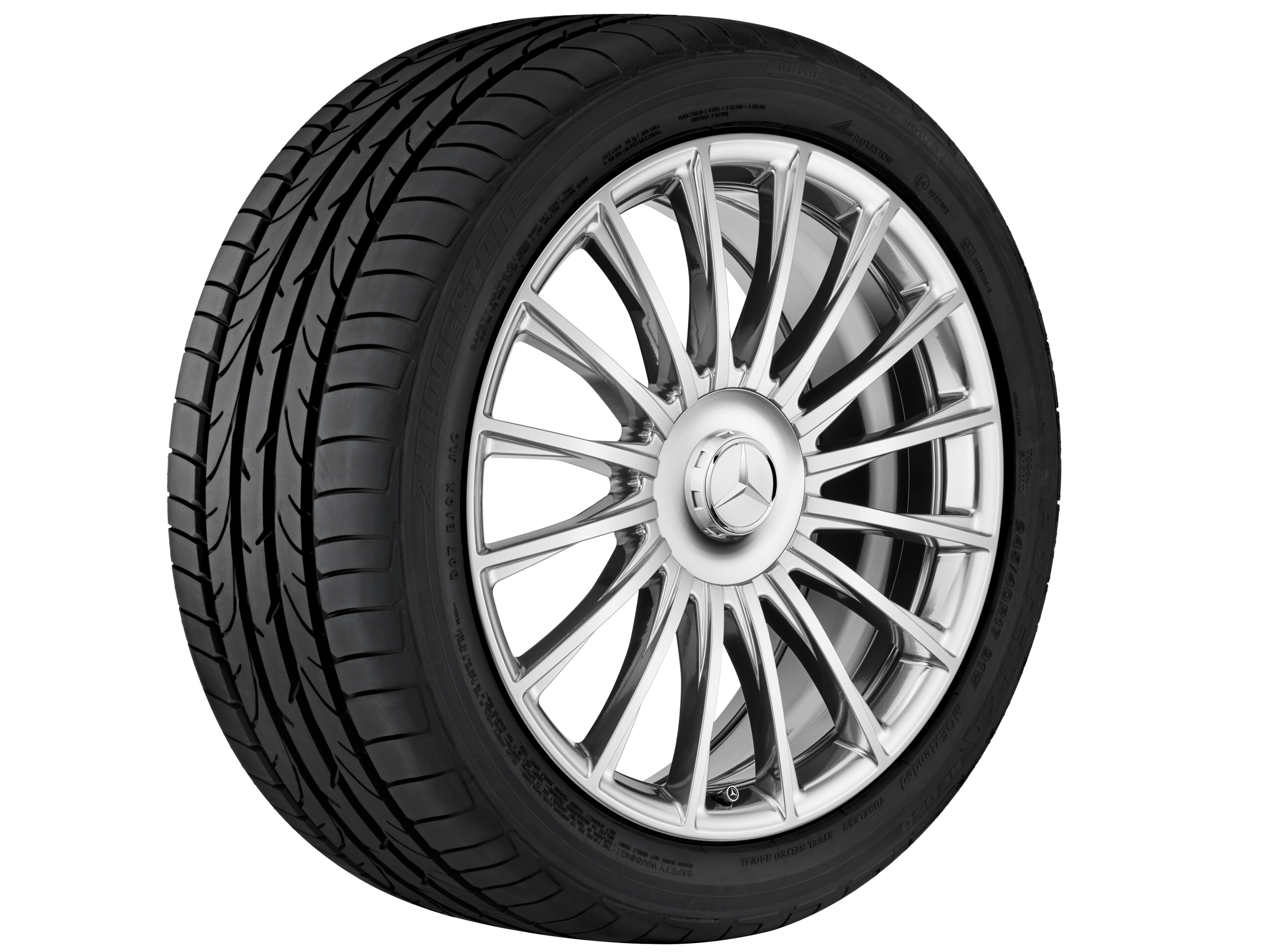 Multispaaks wiel, 50,8 cm (20 inch) - 8,5 J x 20 ET 38, zilverkleurig, Gepolijst