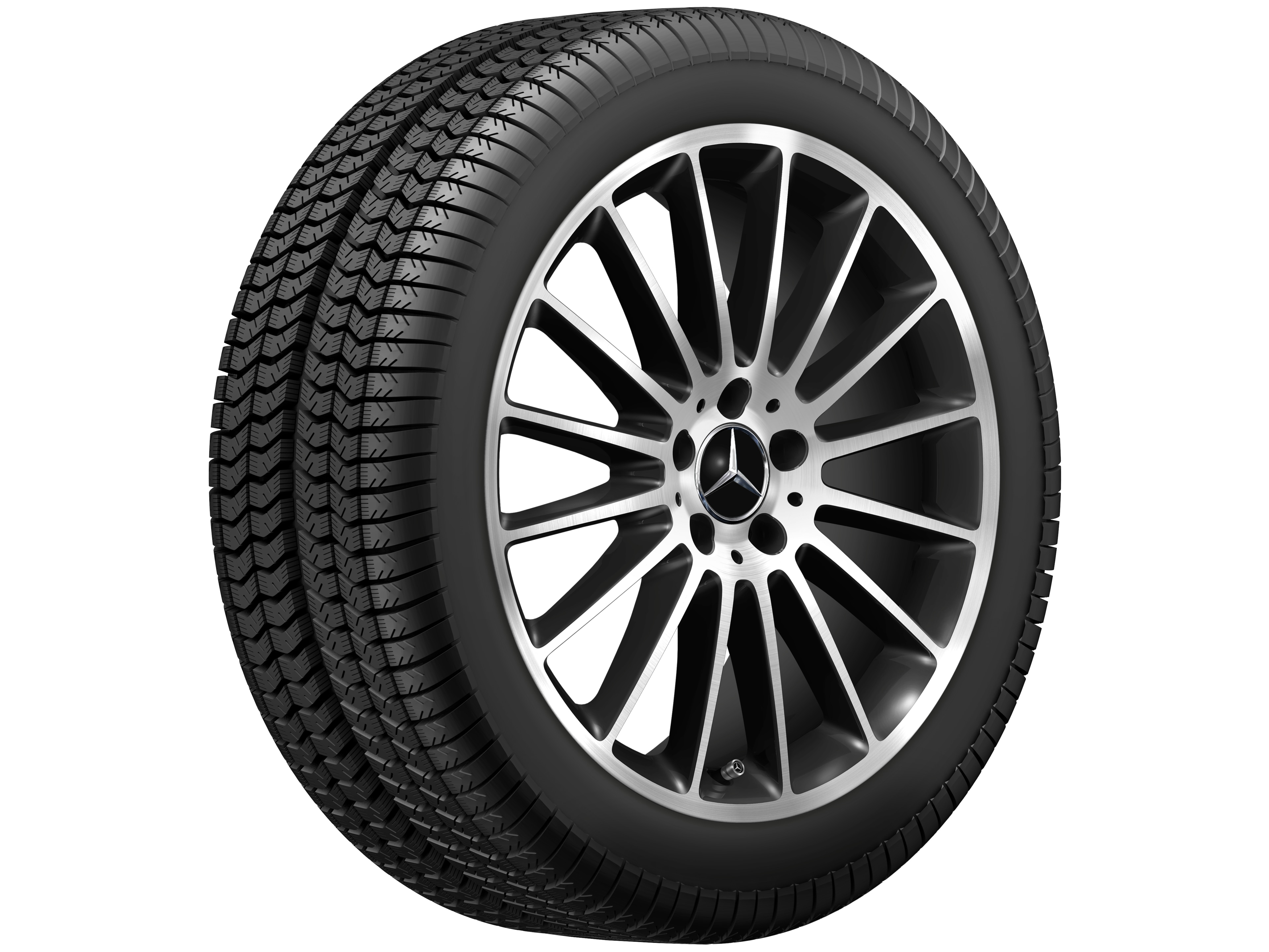 16-spaaks wiel, 48,3 cm (19 inch) - 8 J x 19 ET 52, zwart, glanzend gepolijst
