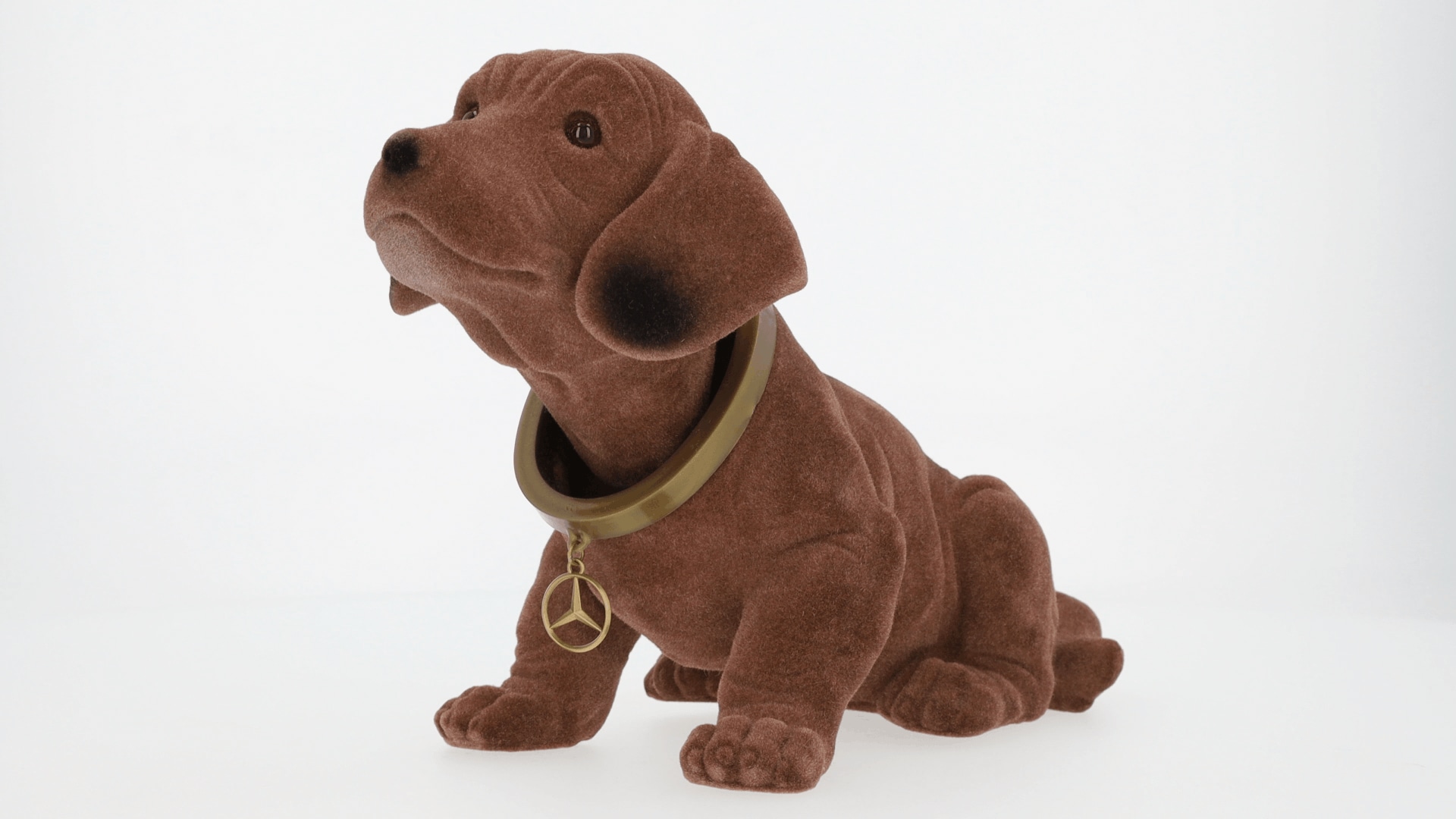 Knikkende teckel (bobblehead) - bruin, kunststof