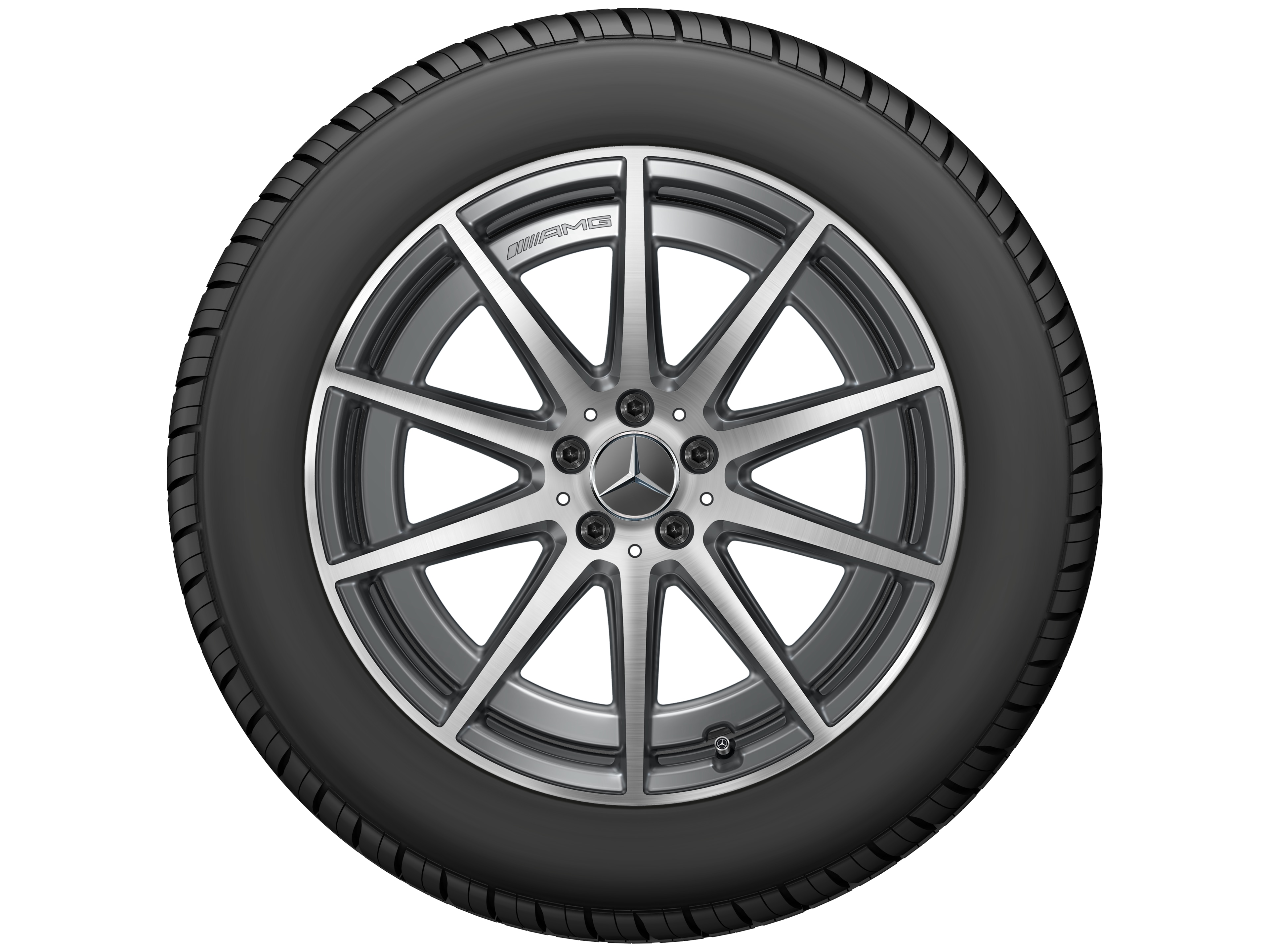 Tienspaaks AMG-wiel, 48,3 cm (19 inch) - 9,5 J x 19 ET 25, tantaalgrijs, glanzend gepolijst