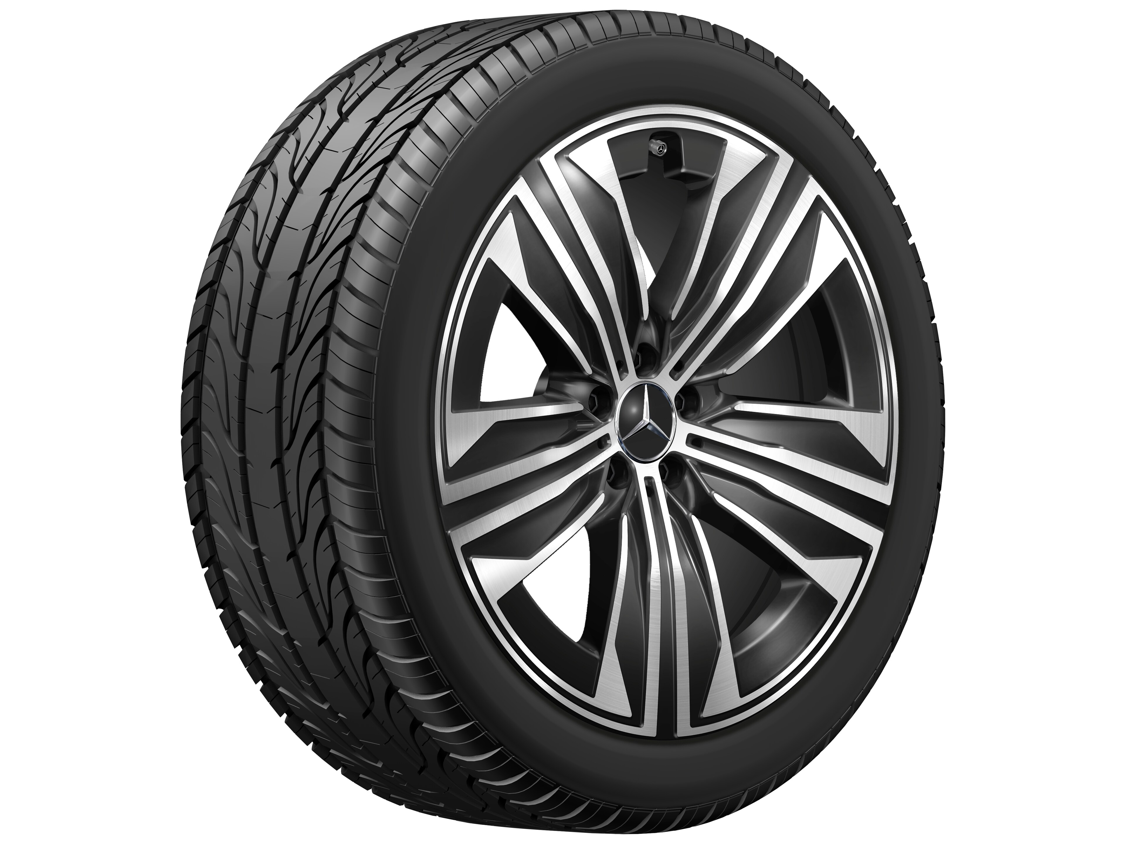 5-spaaks wiel, Aero, 53,3 cm (21 inch), glanzend gepolijst - 9,5 J x 21 ET 30,1, zwart, glanzend gepolijst