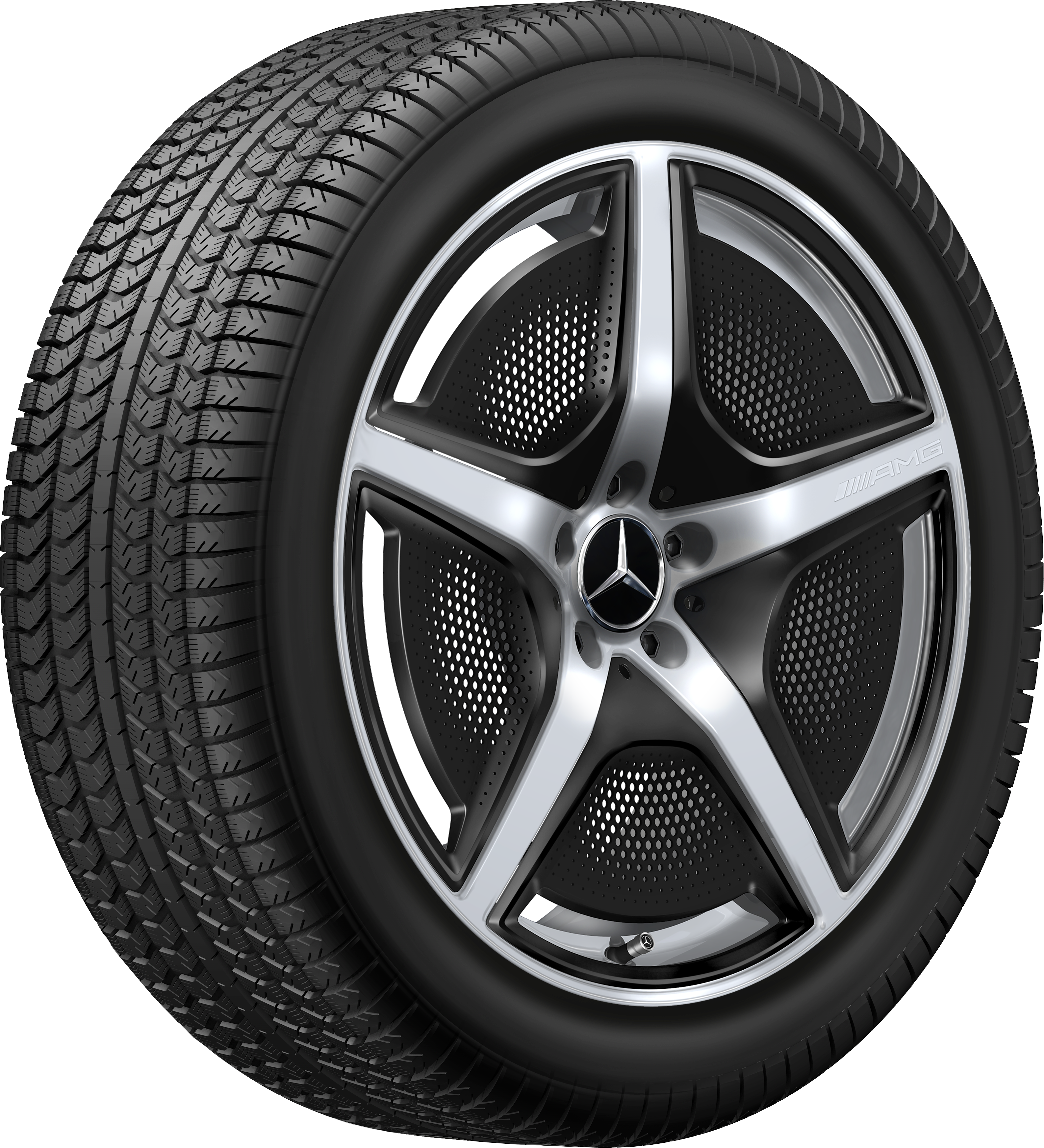 Vijfspaaks AMG-wiel, 50,8 cm (20 inch) - 9 J x 20 ET 50, Vanadiumzilver, hoogglanzend