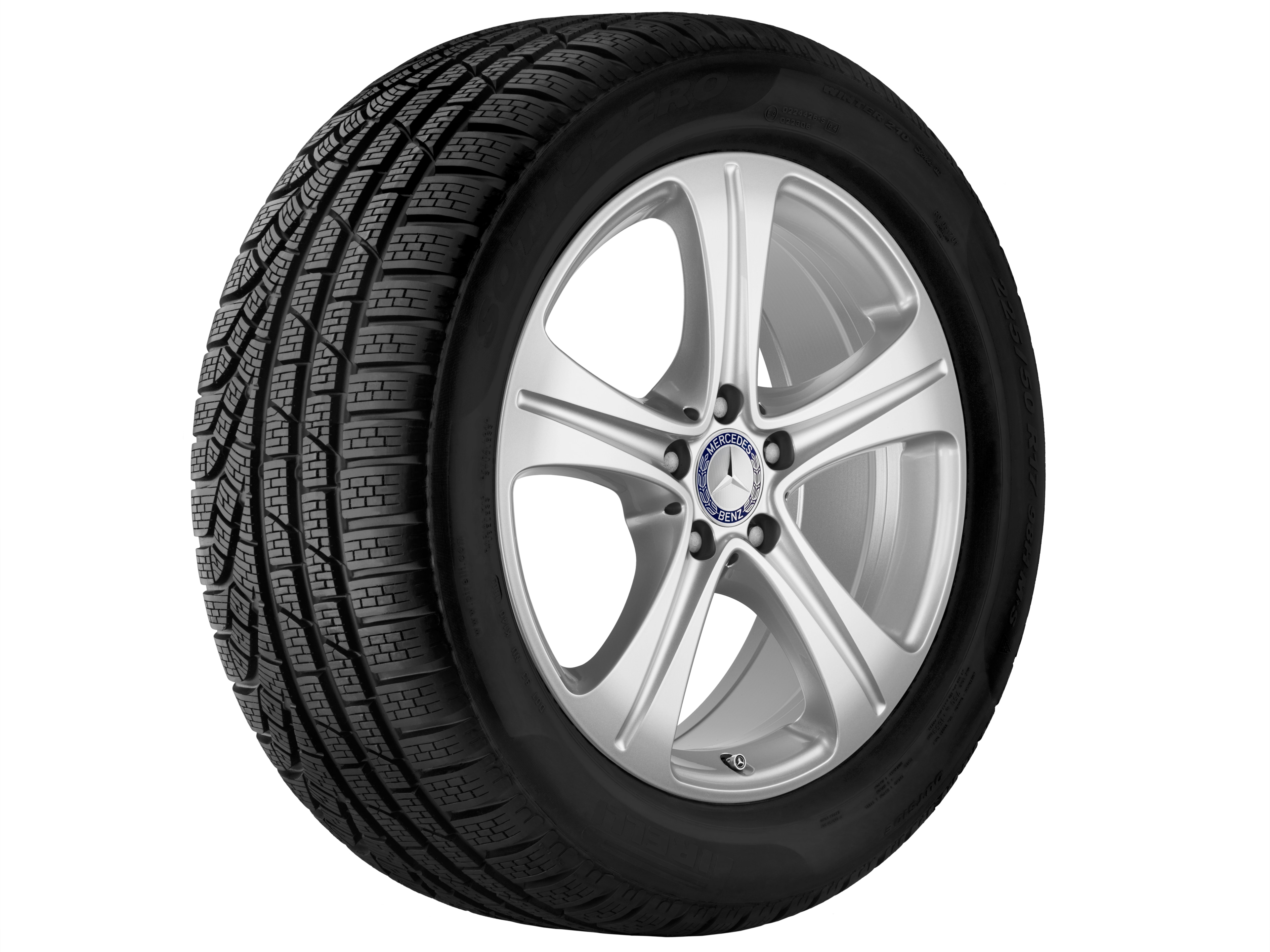 5-spaaks wiel, 45,7 cm (18 inch) - 8 J x 18 ET 43, Vanadiumzilver, gespoten