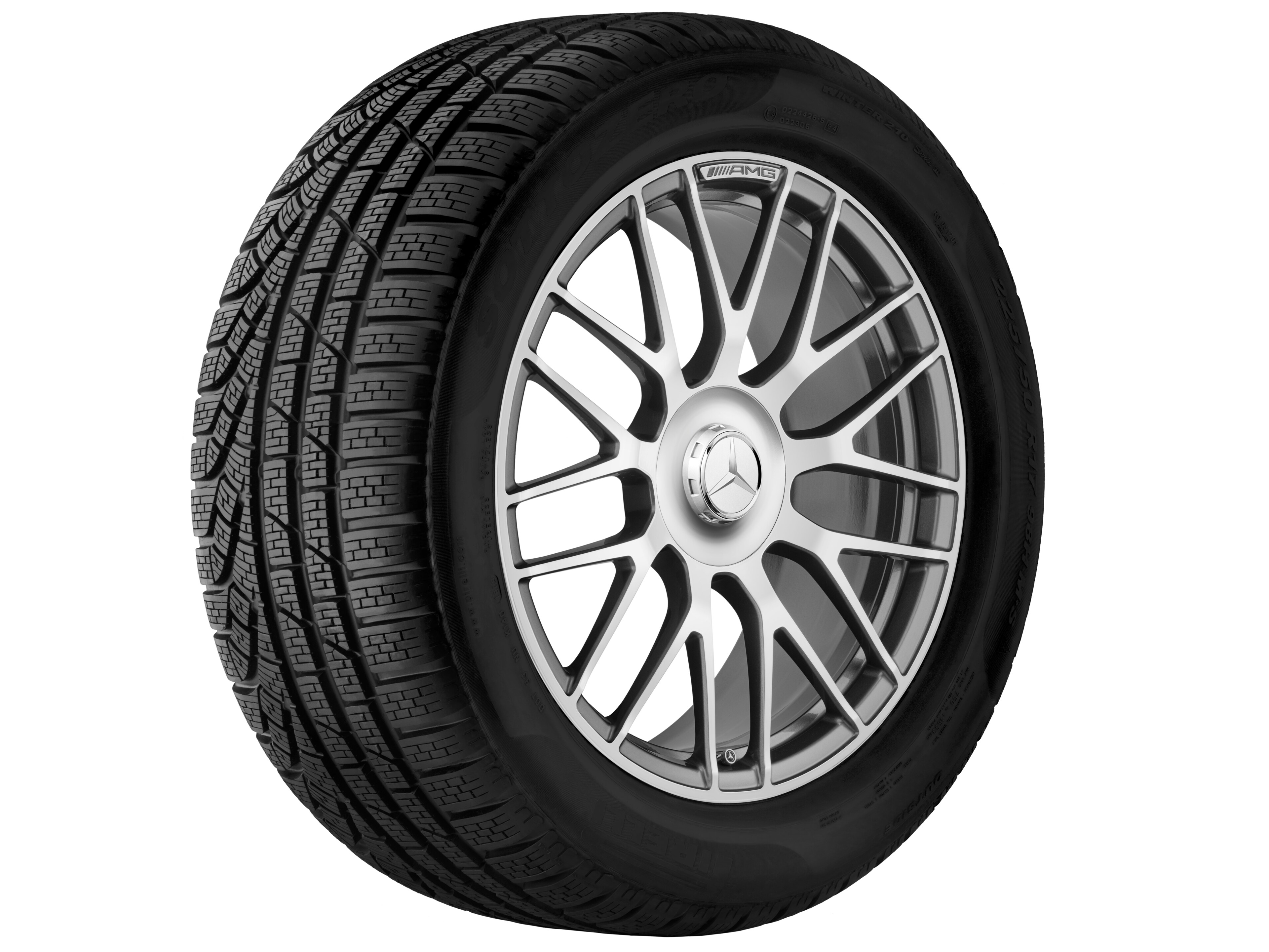 Gesmede AMG-velg In kruisspaak-design, 50,8 cm (20 inch) - 10,5 J x 20 ET 57, titaniumgrijs, glanzend gepolijst