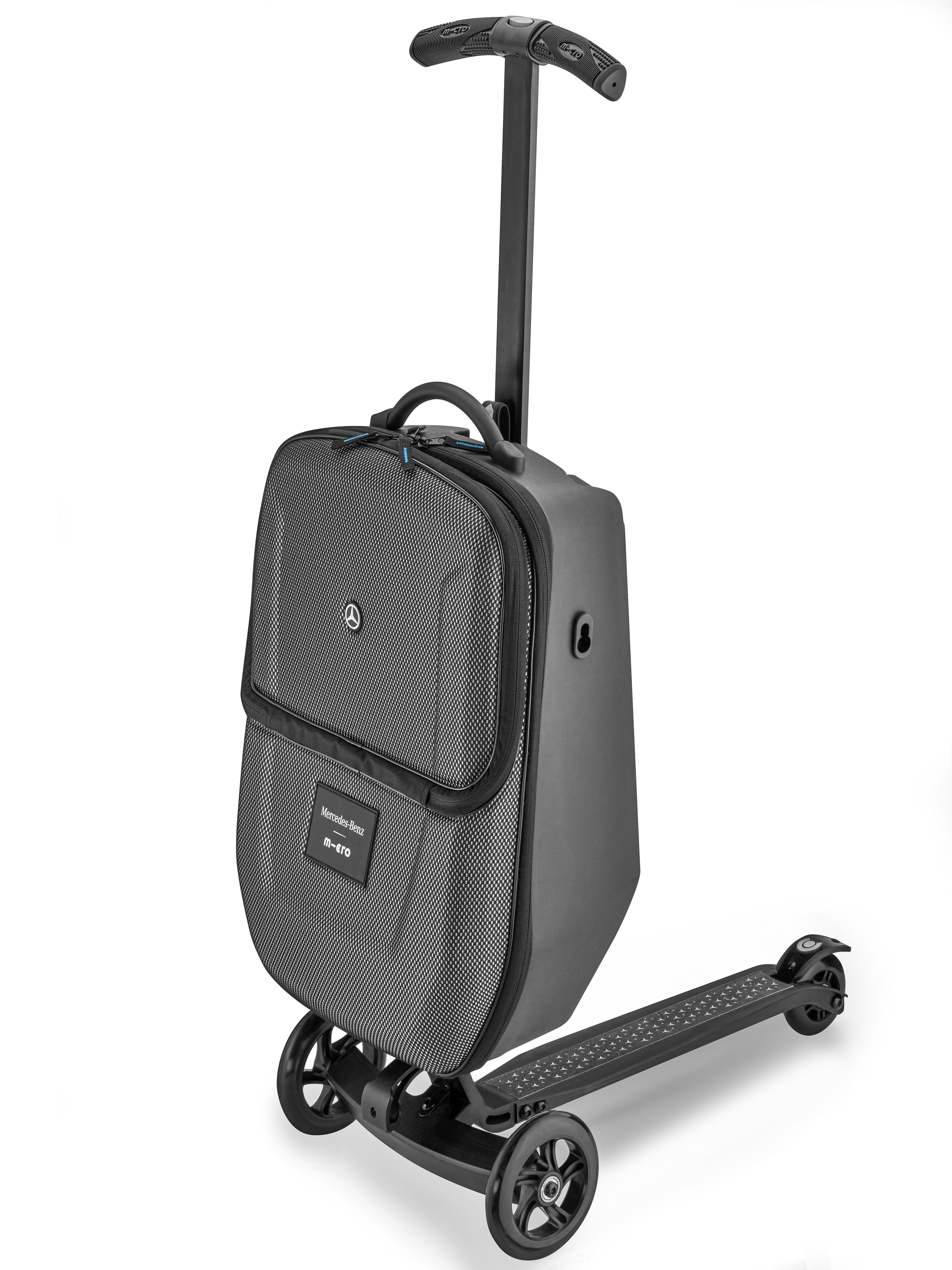 Stepkoffer, leder, Micro Bagage 4.0 - zwart, aluminium / nylon, Micro Mobility