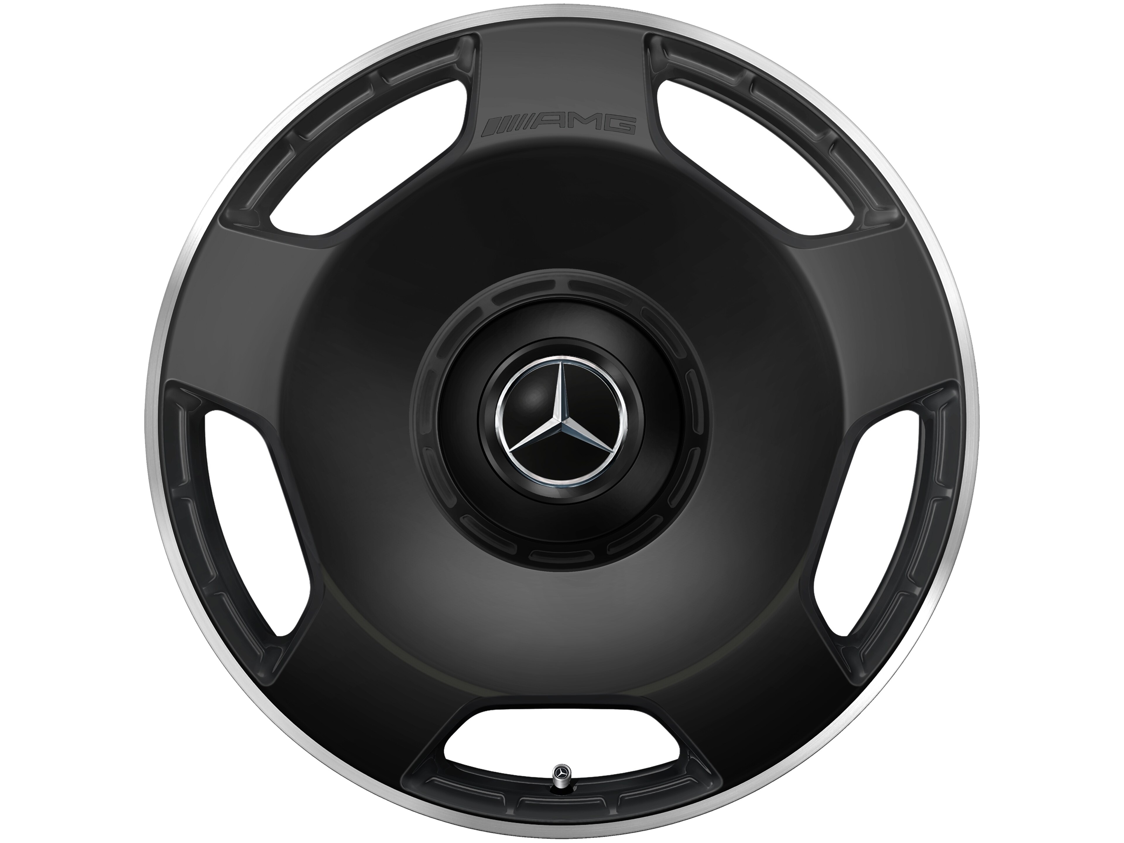 Gesmede AMG-velg in vijfgaats design, 53,3 cm (21 inch), Velgrand glanzend - 11,5 J x 21 ET 30, Matzwart