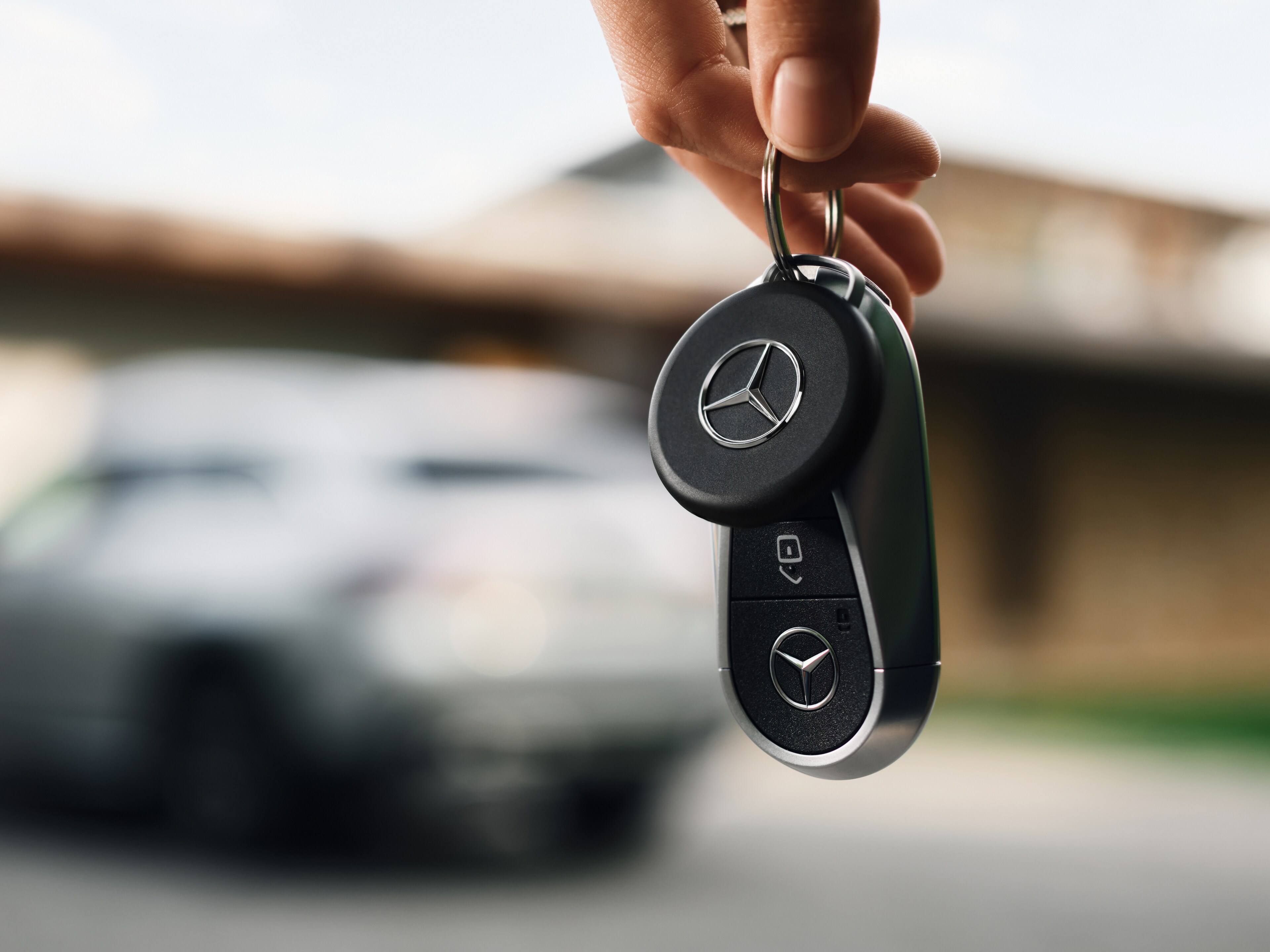 Mercedes-Benz, Chipolo loop tracking tag - zwart / zilverkleurig, kunststof, gegalvaniseerd