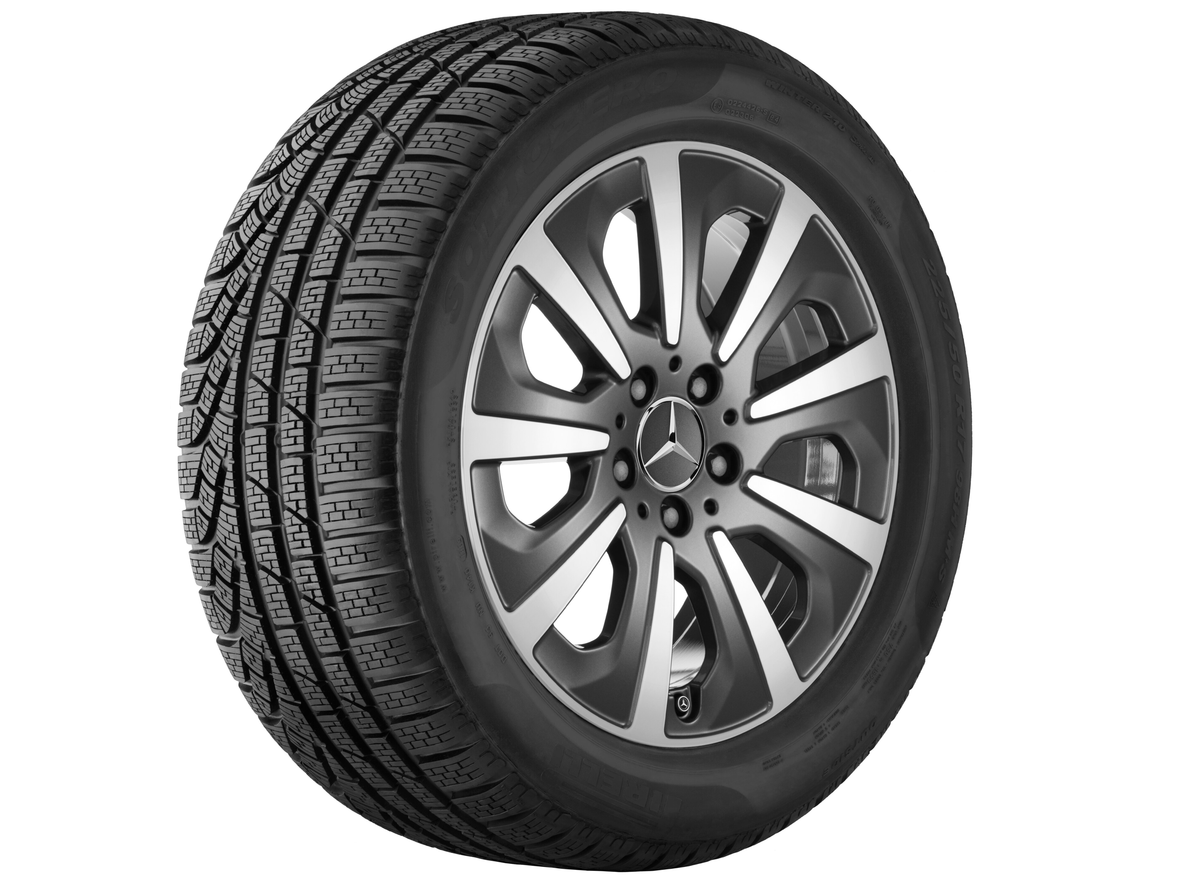 9-spaaks wiel, 43,2 cm (17 inch) - 8 J x 17 ET 41, tremoliet metallic, glanzend gepolijst