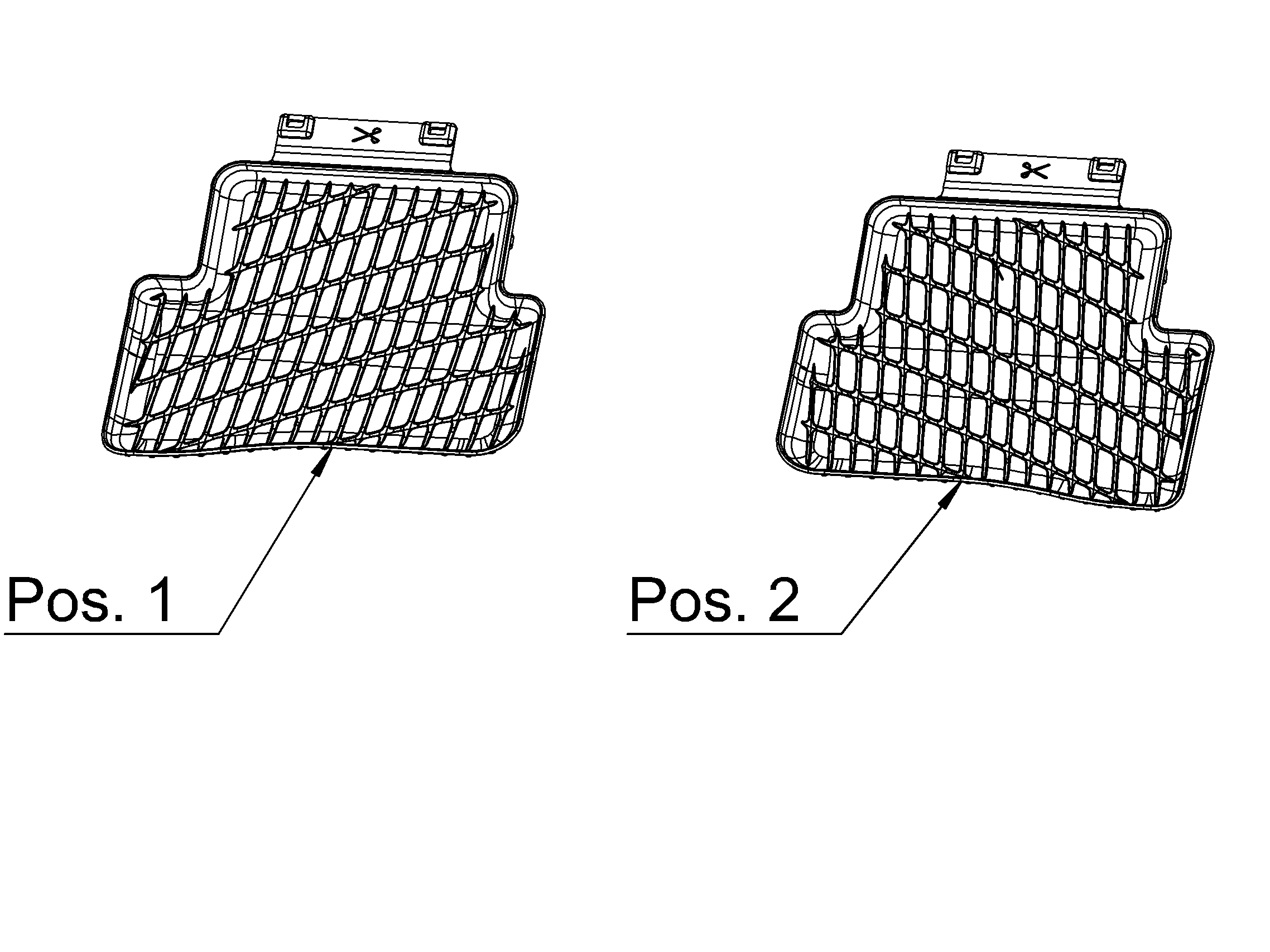 All-weather vloermatten, Dynamic Squares, Achter, Tweedelig - Linkse/rechtse besturing, zwart