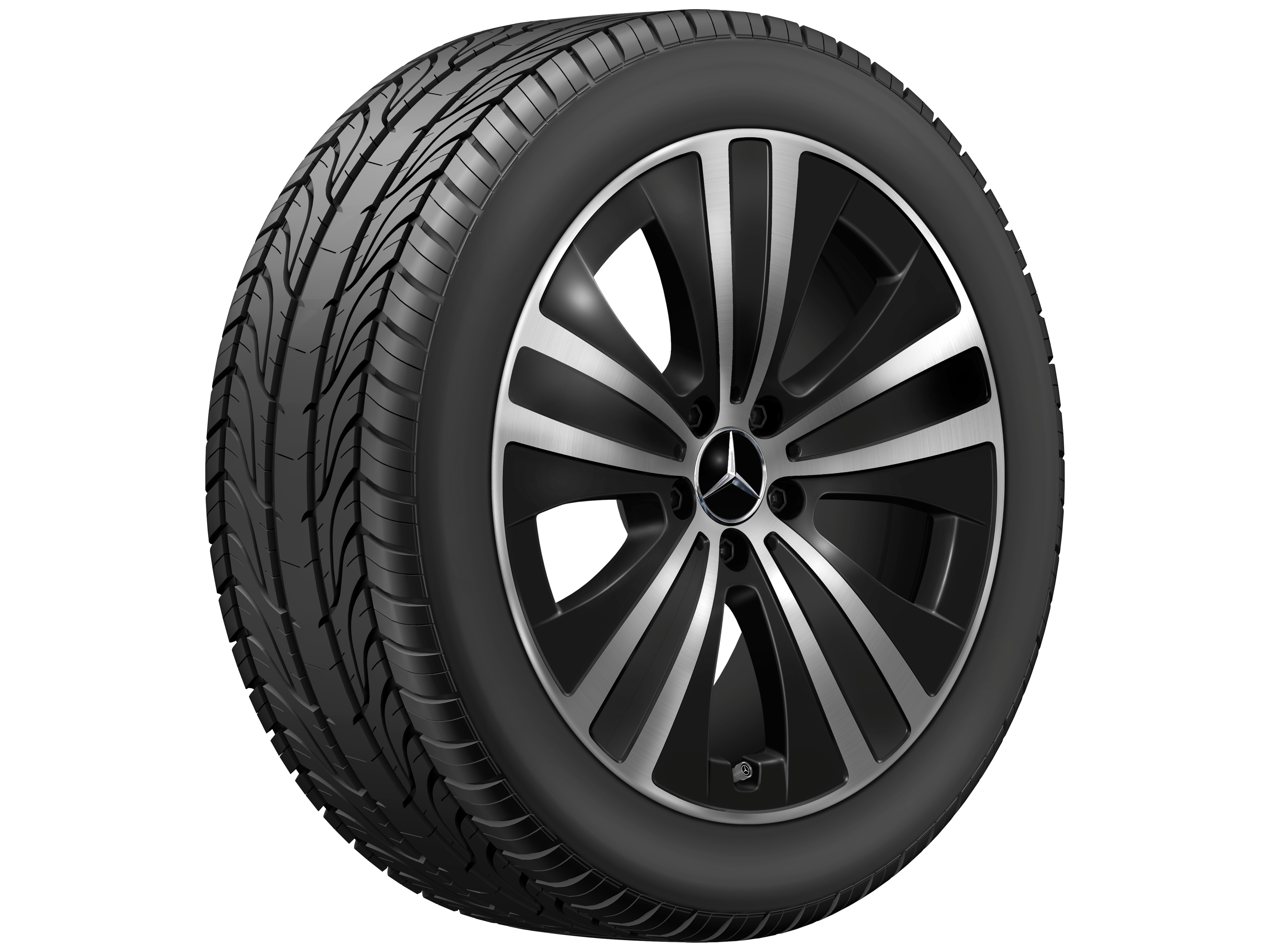 5-spaaks wiel, 48,3 cm (19 inch) - 8,5 J x 19 ET 47,5, zwart, glanzend gepolijst