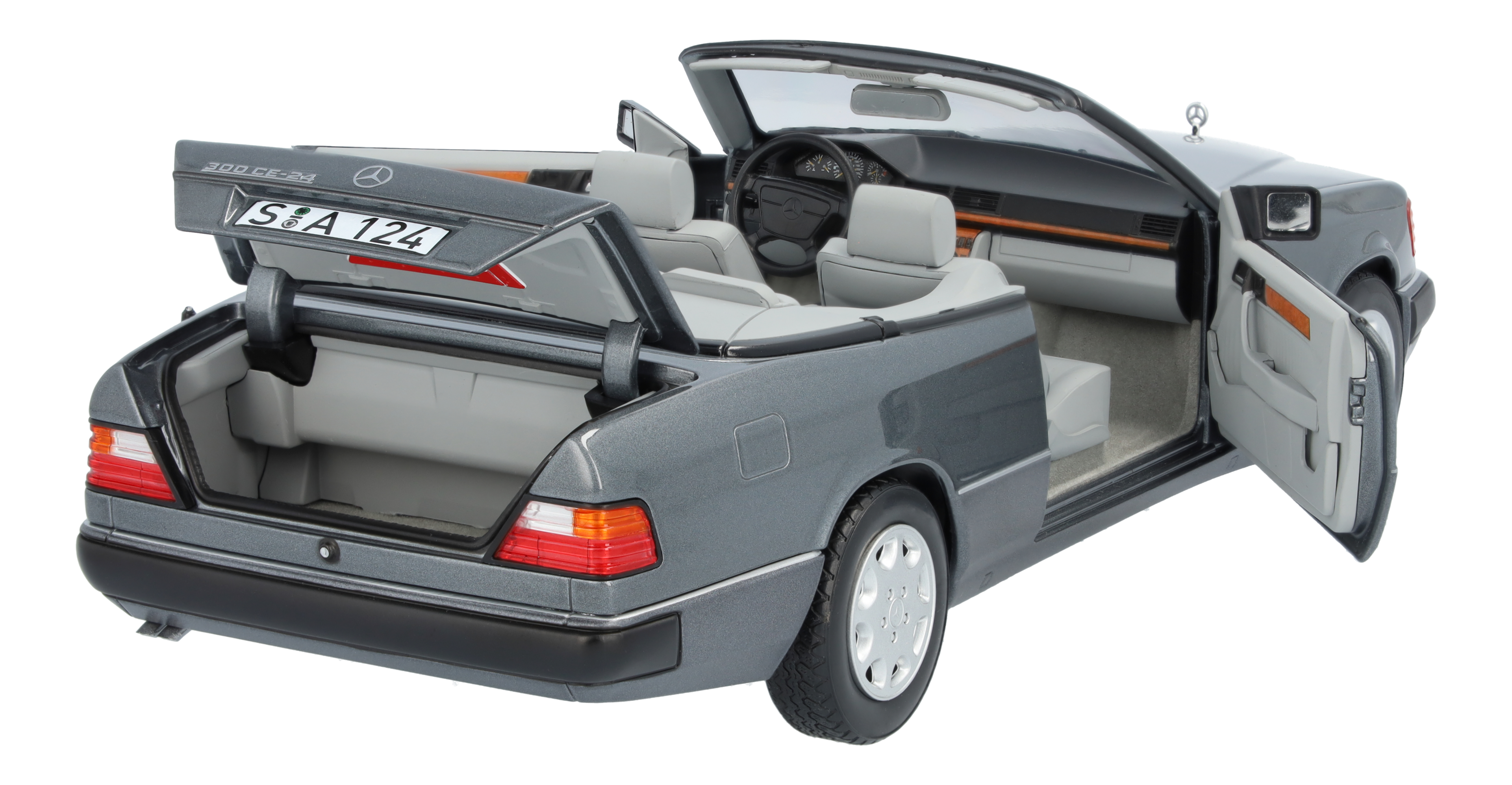 300 CE-24 Cabriolet A 124 (1991-1993), 300 CE-24 Cabriolet A124 (1992-1993) - parelmoergrijs, Norev, 1:18