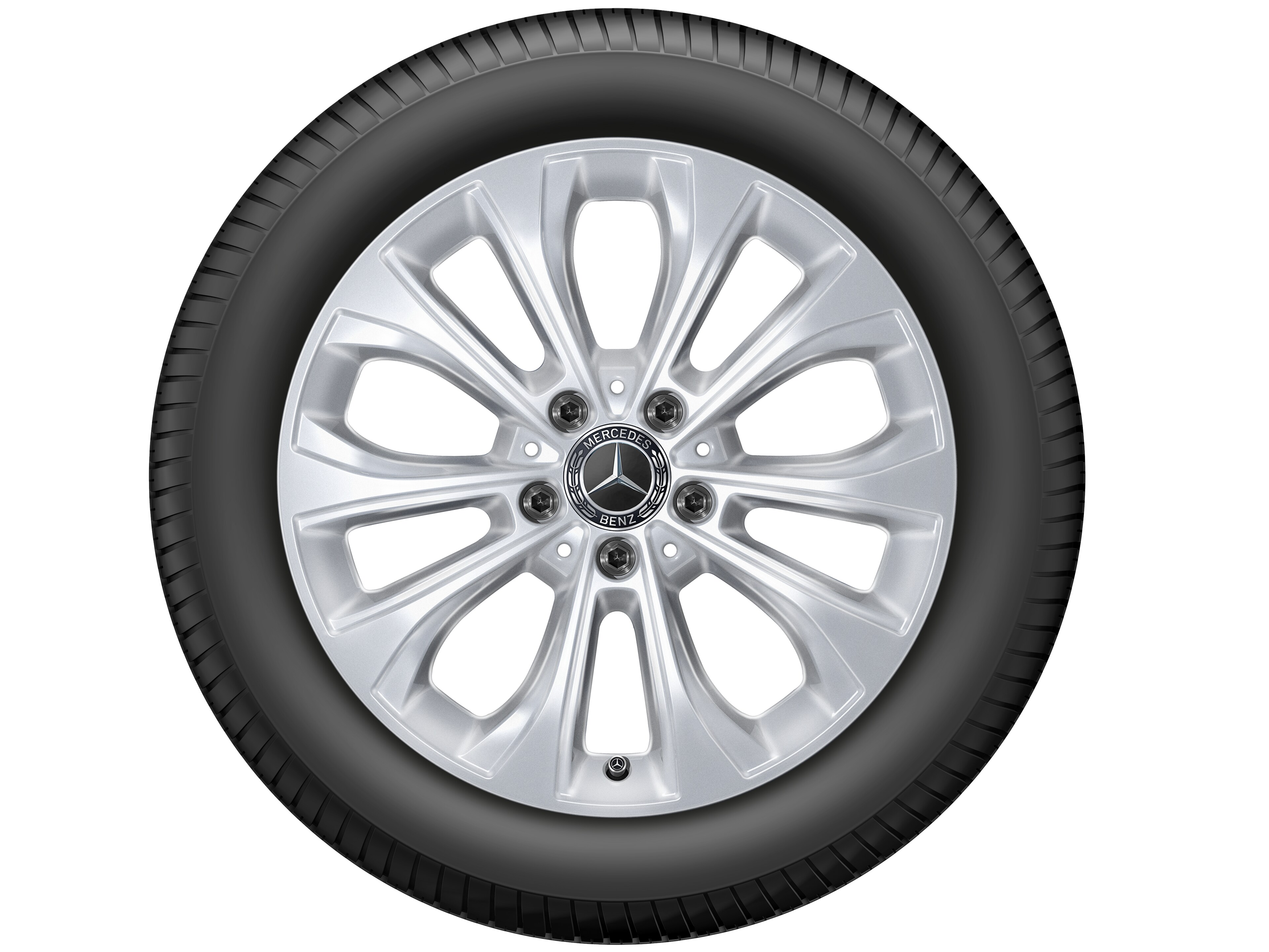 10-spaaks wiel, 43,2 cm (17 inch) - 7 J x 17 ET 48,5, Vanadiumzilver, gespoten