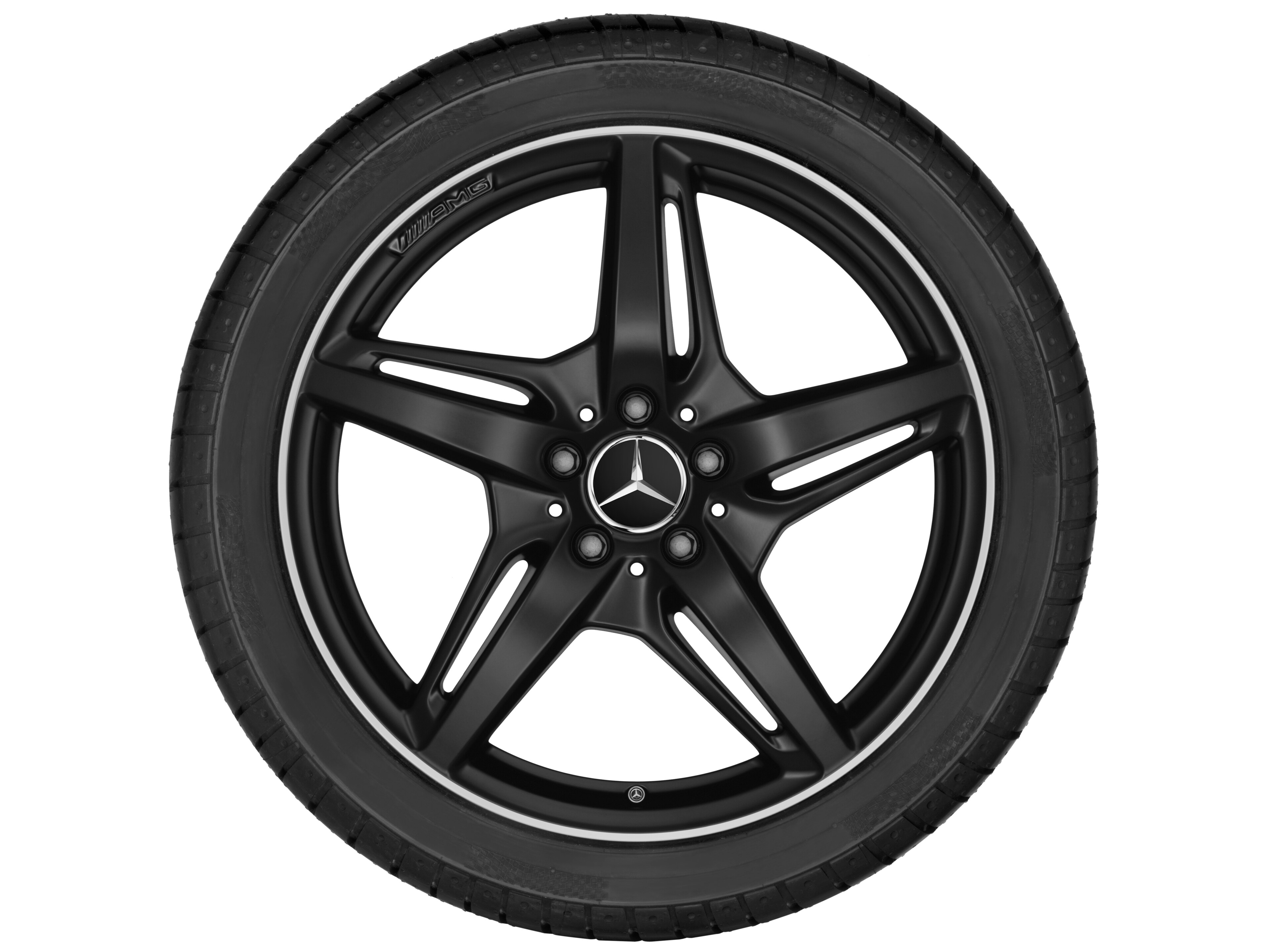Vijfspaaks AMG-wiel, 50,8 cm (20 inch), Velgrand glanzend - 11 J x 20 ET 68, Matzwart