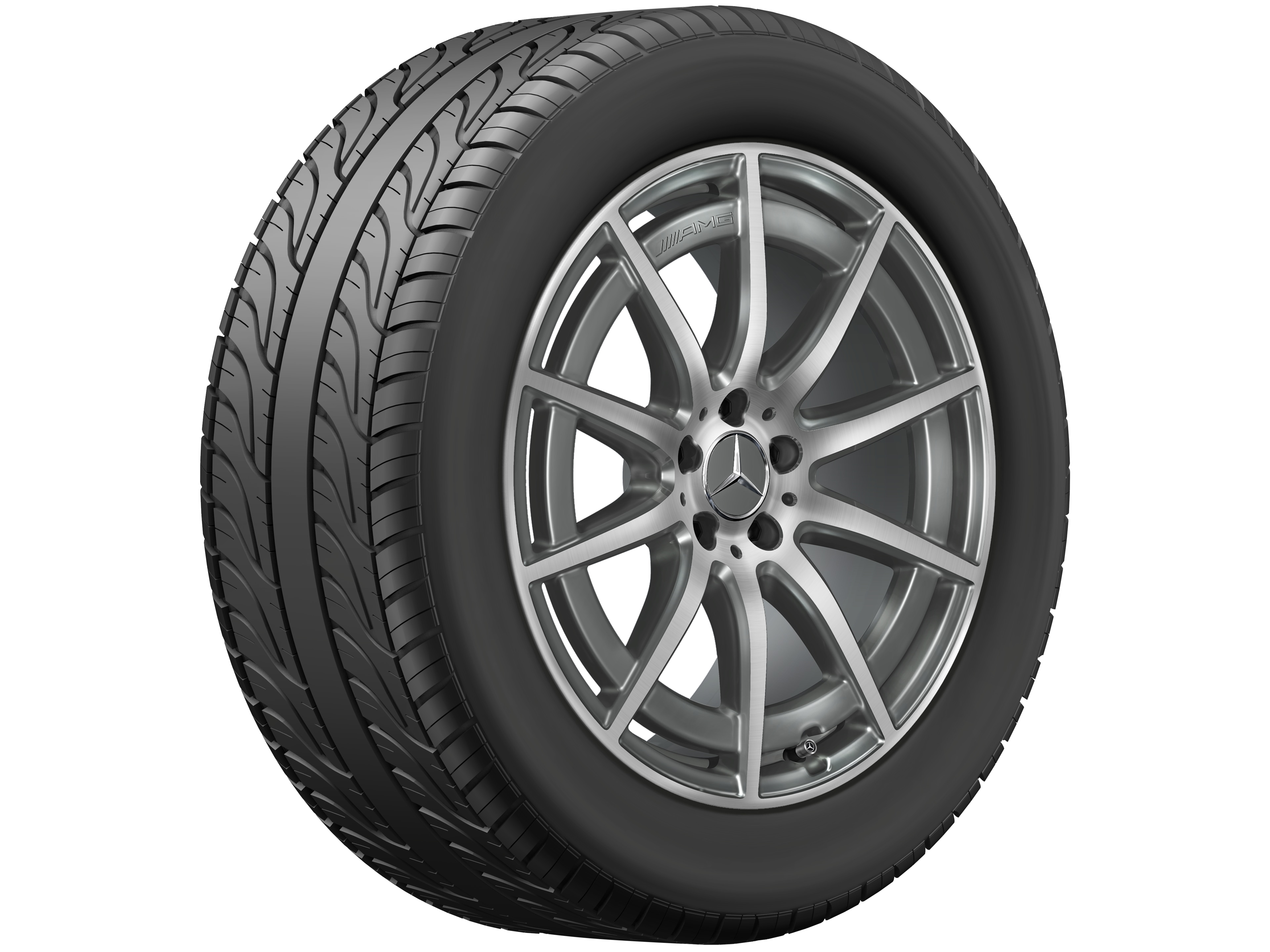 Tienspaaks AMG-wiel, 48,3 cm (19 inch) - 9,5 J x 19 ET 25, tantaalgrijs, glanzend gepolijst