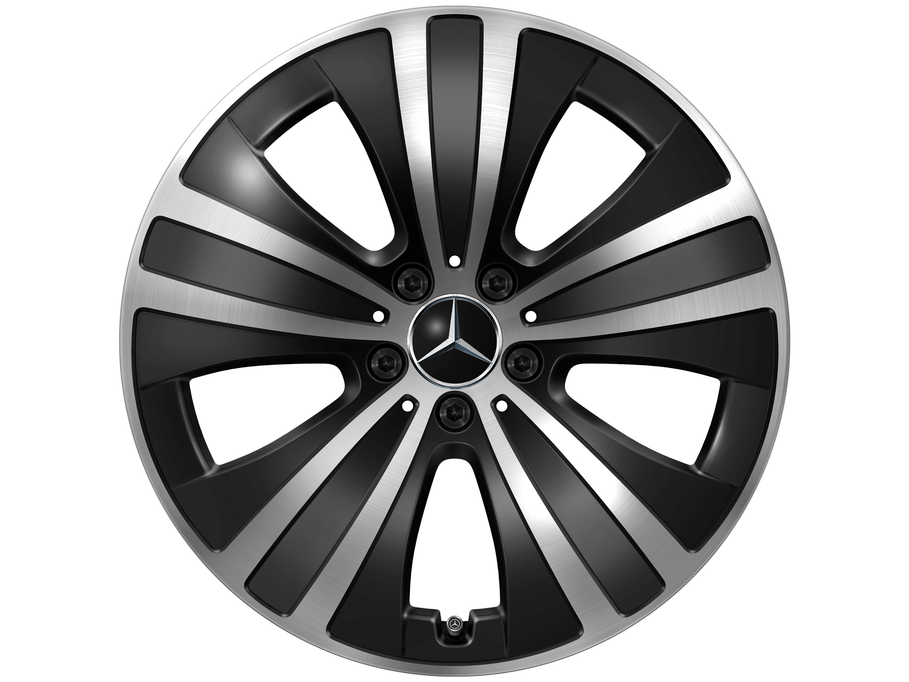 5-spaaks wiel, 48,3 cm (19 inch) - 8,5 J x 19 ET 47,5, zwart, glanzend gepolijst
