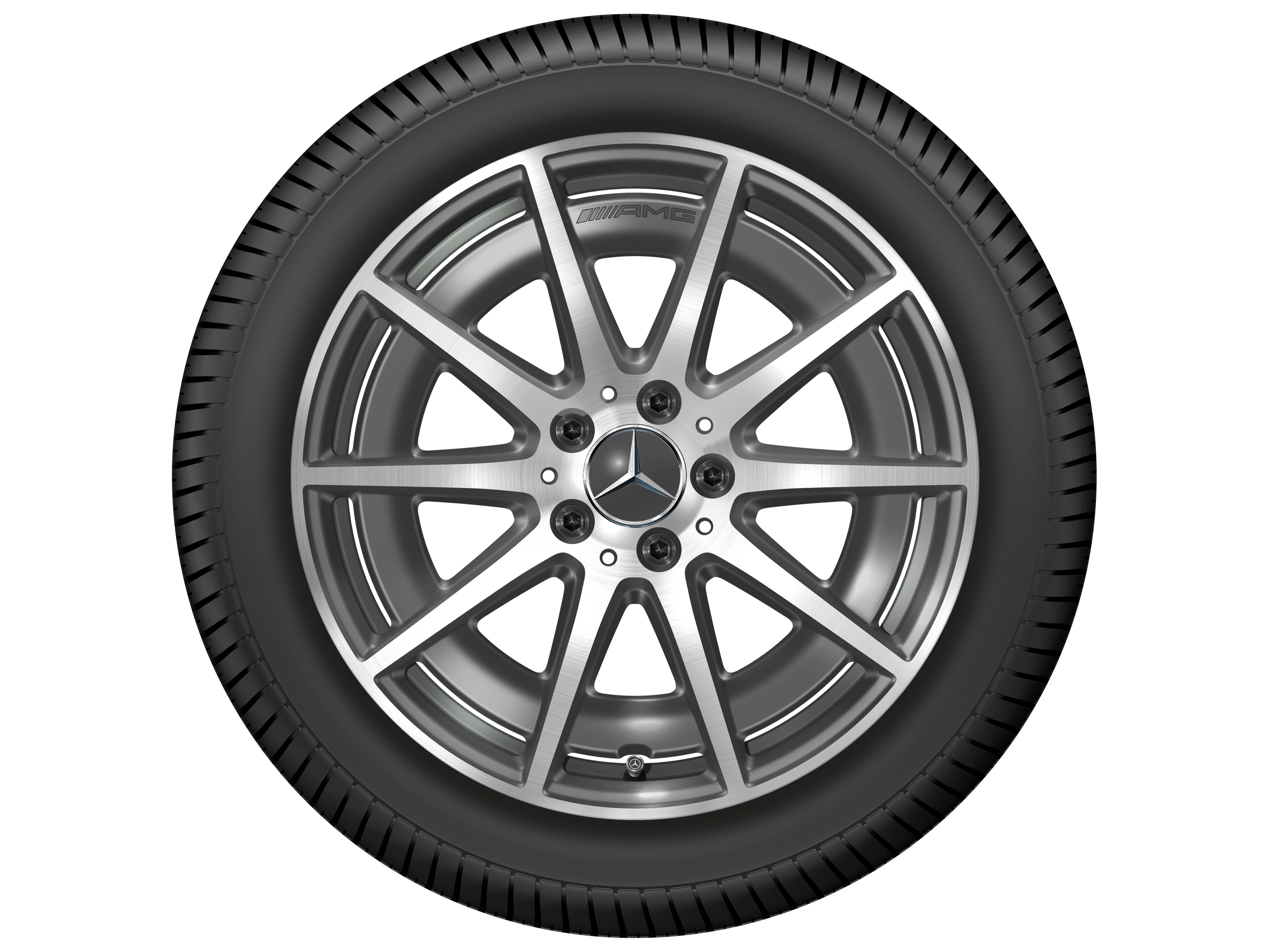 Tienspaaks AMG-wiel, 45,7 cm (18 inch) - 8 J x 18 ET 43,1, tantaalgrijs, glanzend gepolijst