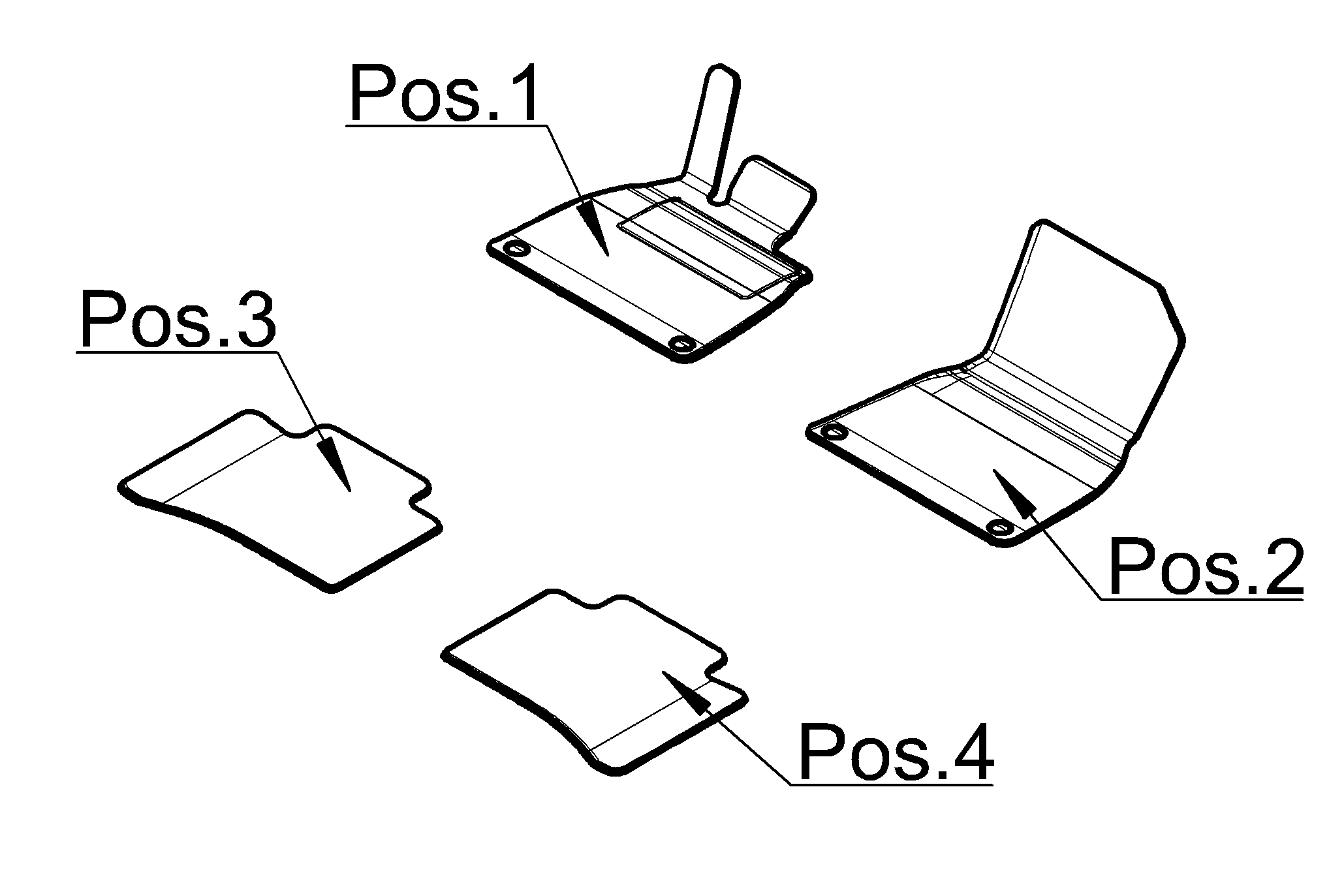 Vloermatten CLASSIC, Set, Vierdelig, Alleen in combinatie met code 223 - Linkse besturing, zwart