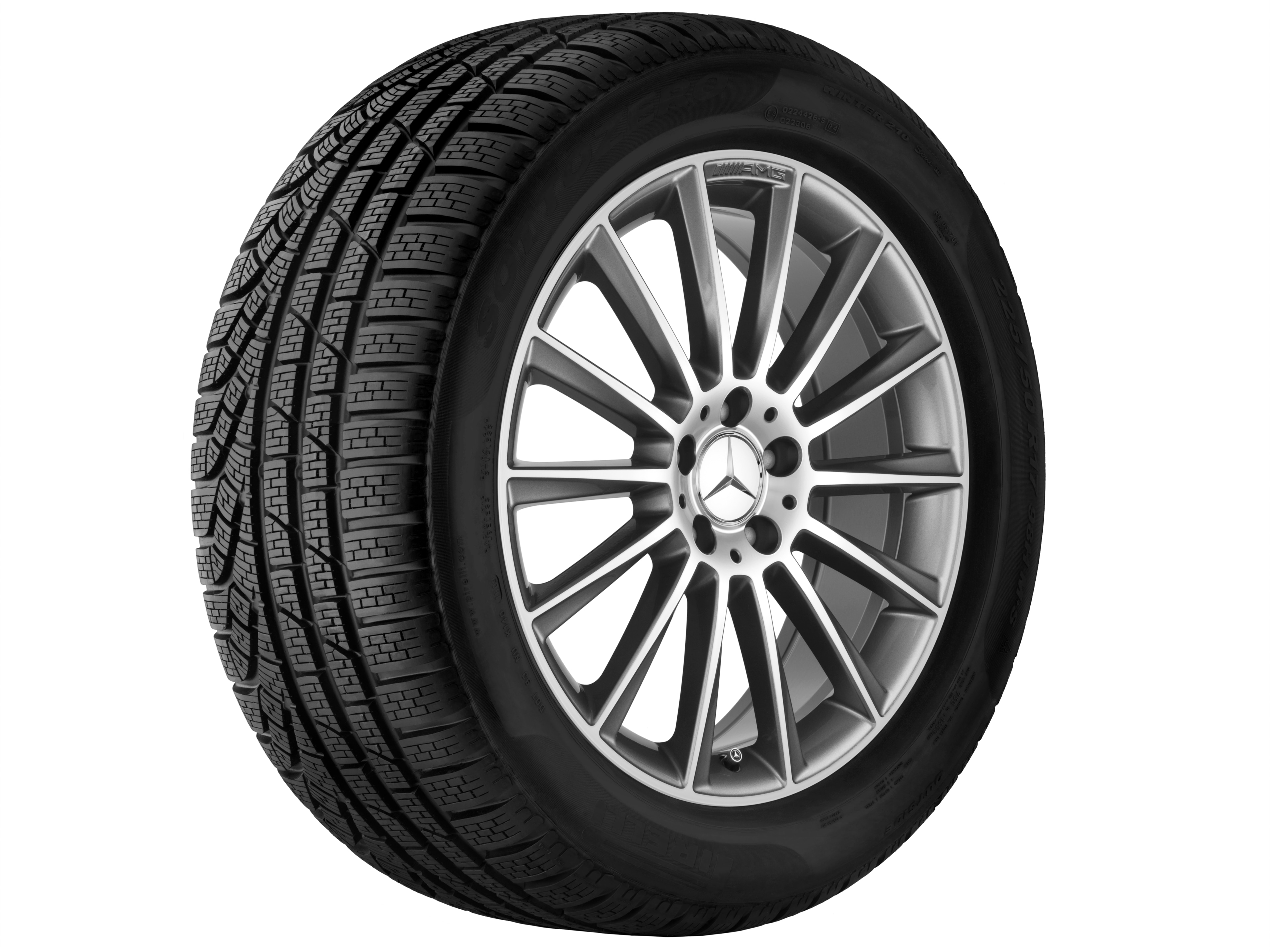 Multispaaks AMG-wiel, 50,8 cm (20 inch), glanzend gepolijst - 8 J x 20 ET 33, himalayagrijs, glanzend gepolijst