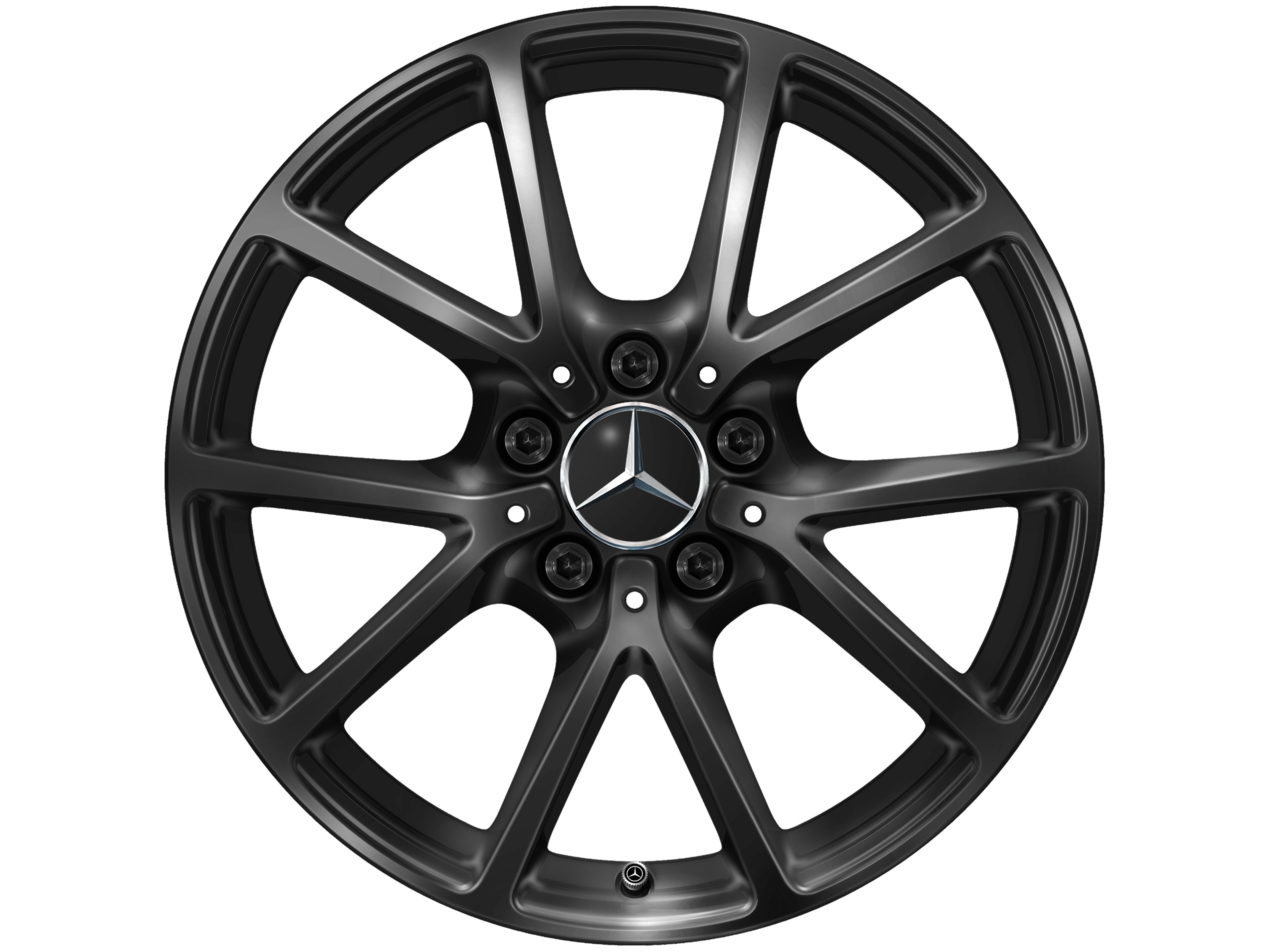 10-spaaks wiel, 43,2 cm (17 inch) - 8 J x 17 ET 58, zwart