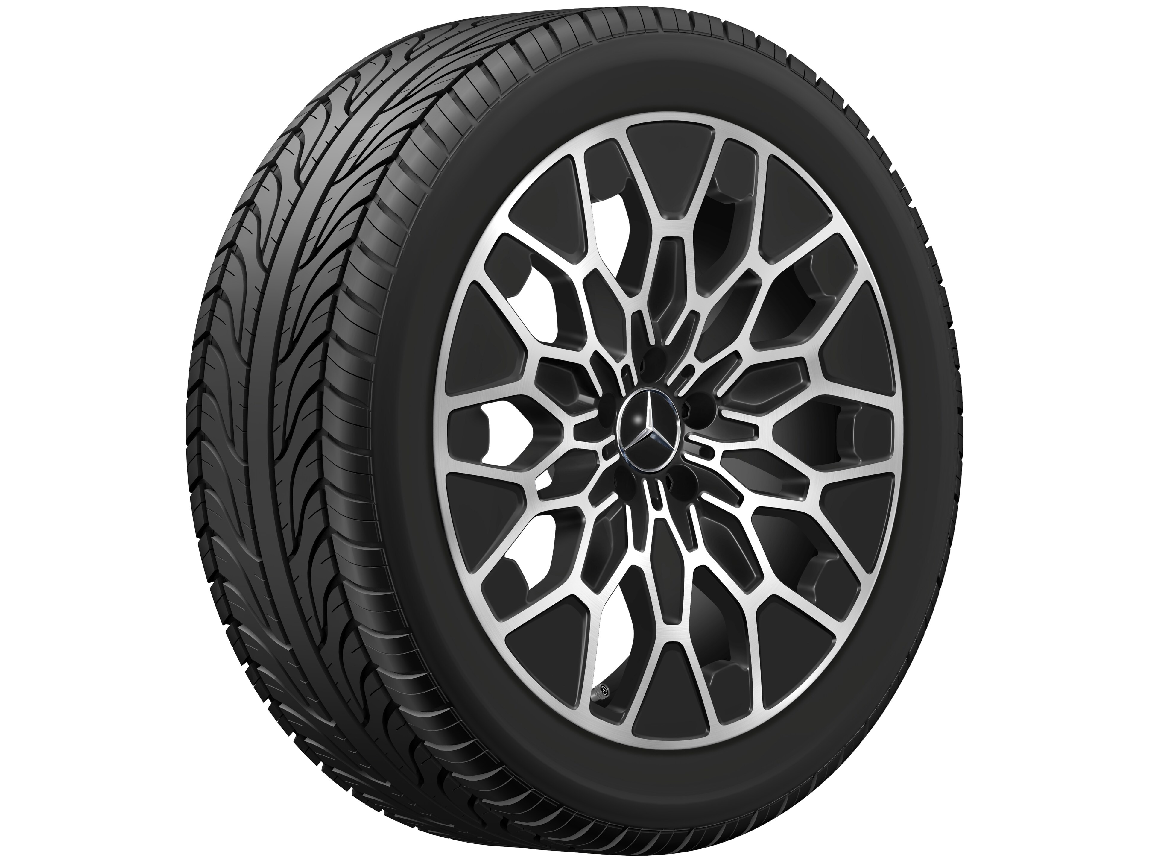 10-Y-spaaks velg, Aero, 50,8 cm (20 inch) - 8 J x 20 ET 32,7, zwart, glanzend gepolijst