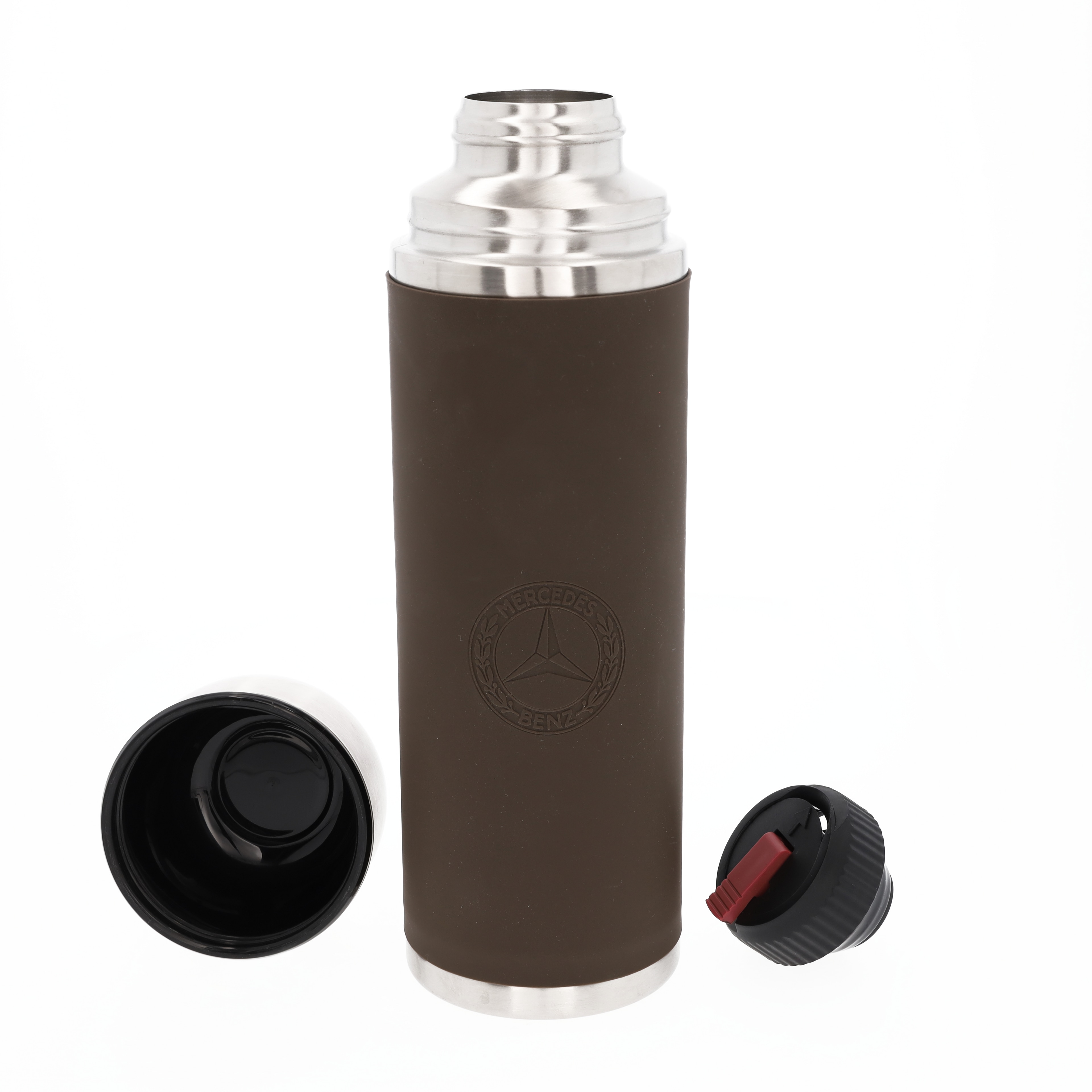 Isolierflasche - braun, Edelstahl / Silikon / Kunststoff, emsa, 1000 ml