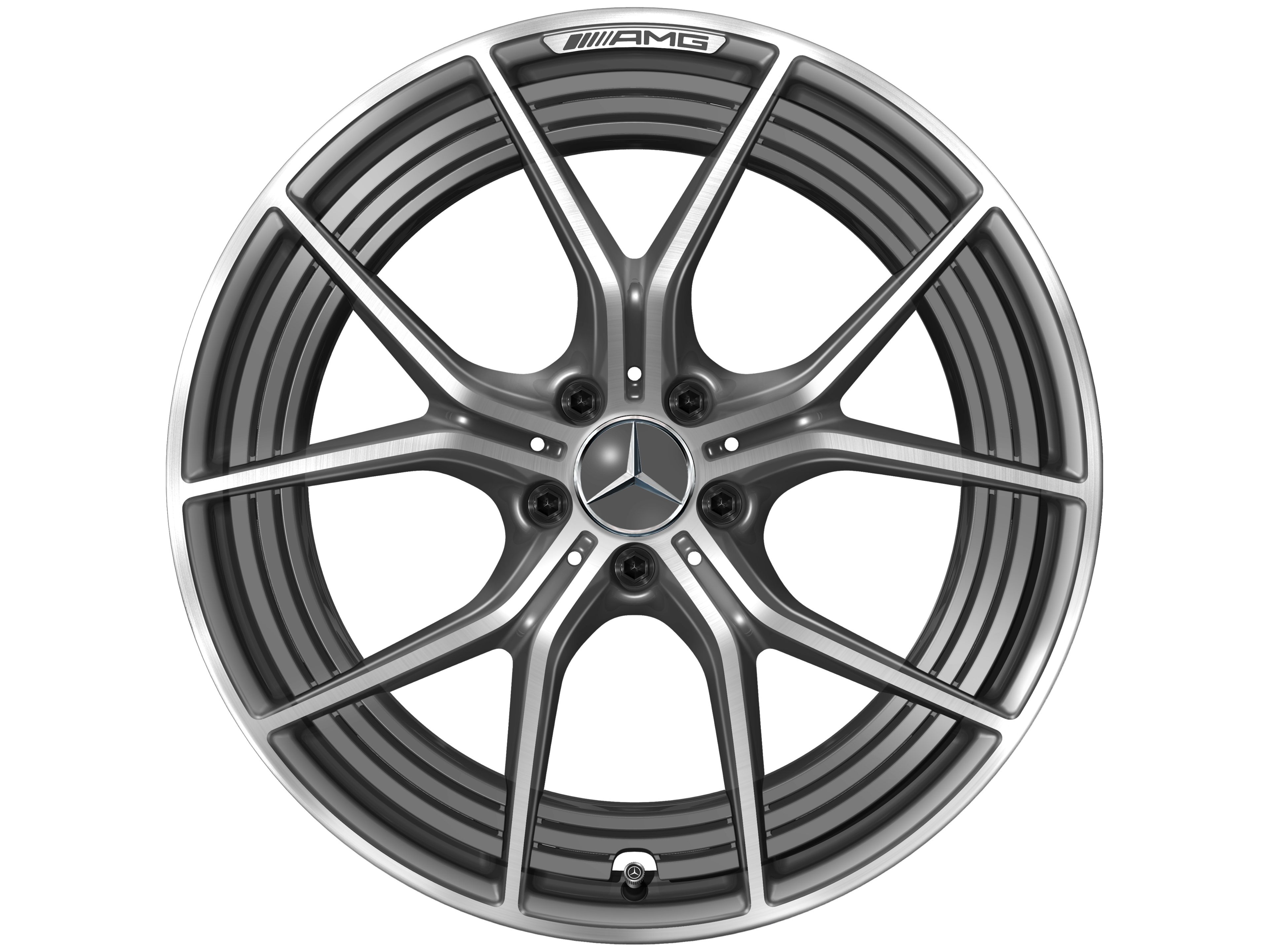 Gesmede AMG-velg in vijf-dubbelspaaks design, 53,3 cm (21 inch) - 11 J x 21 ET 60, tantaalgrijs, glanzend gepolijst