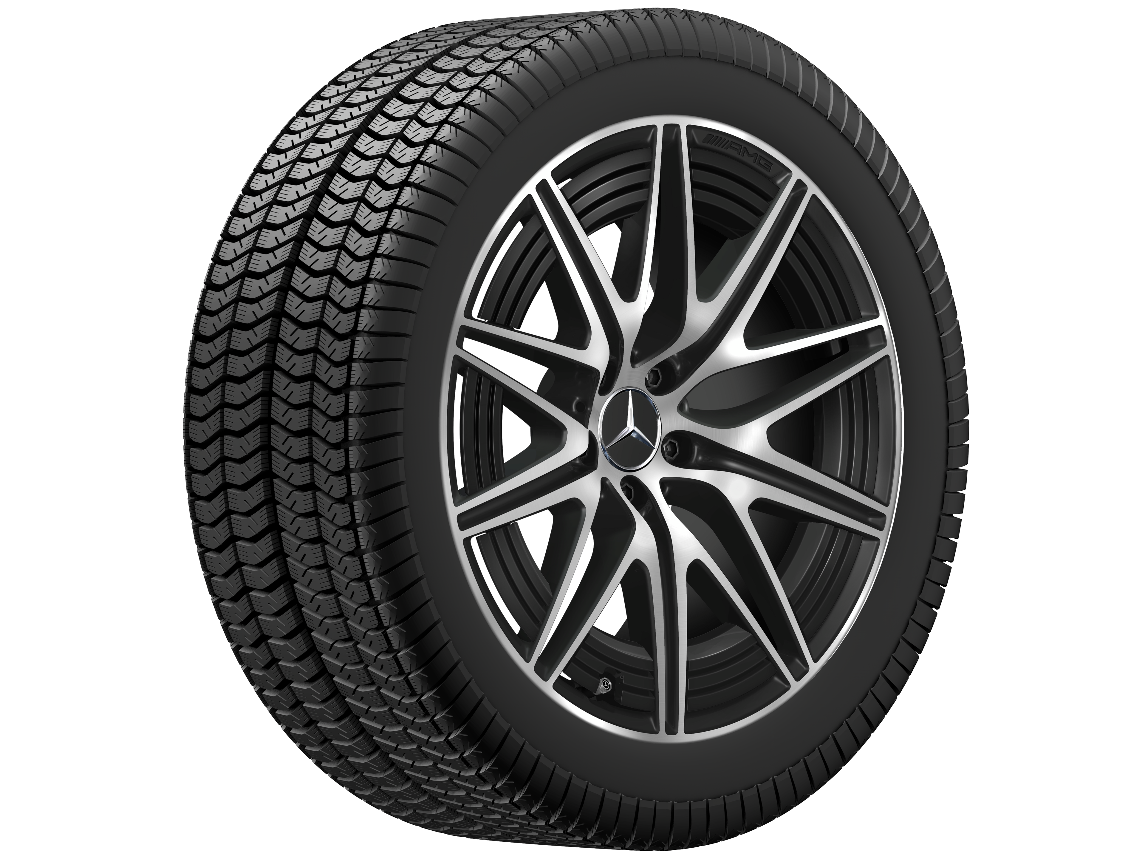 Tienspaaks AMG-wiel, 50,8 cm (20 inch) - 9,5 J x 20 ET 32,1, Matzwart, glanzend gepolijst