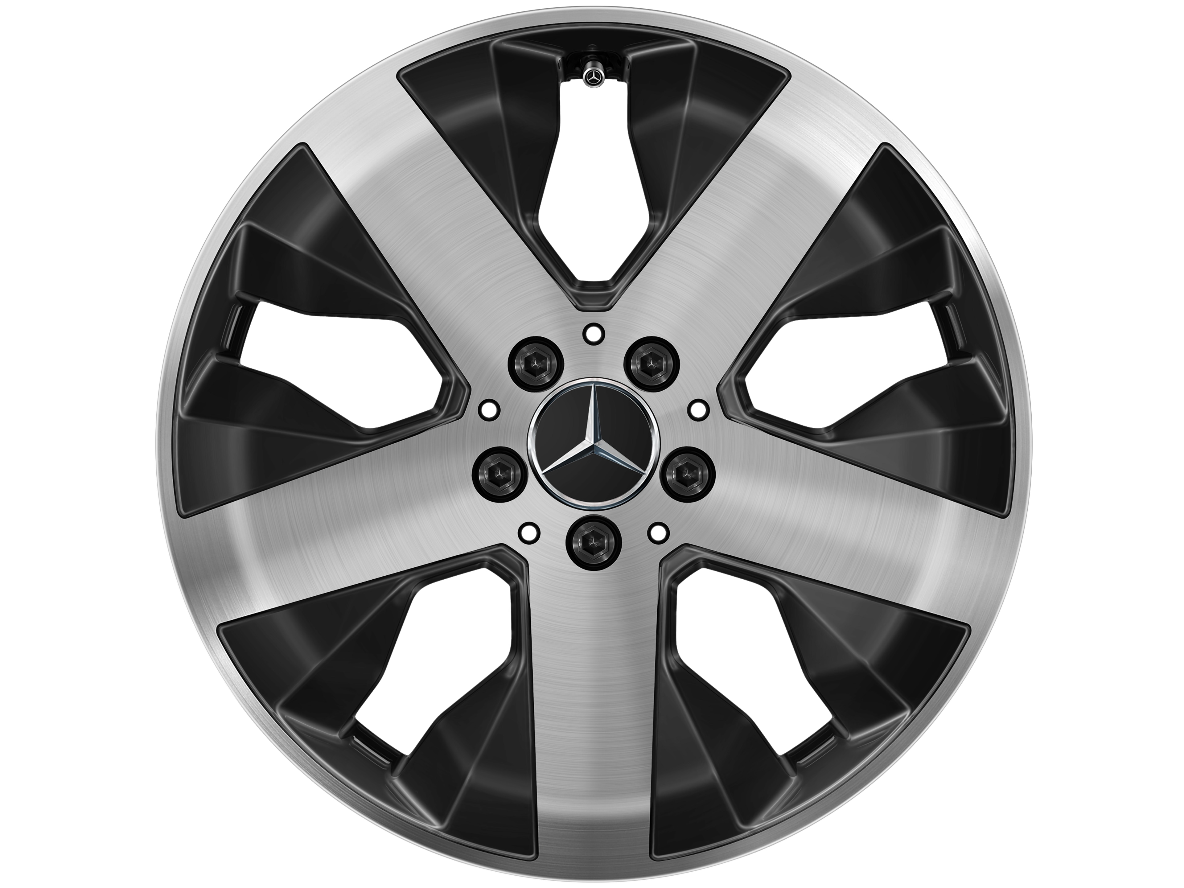 5-spaaks wiel, 45,7 cm (18 inch) - 7,5 J x 18 ET 53, zwart, glanzend gepolijst