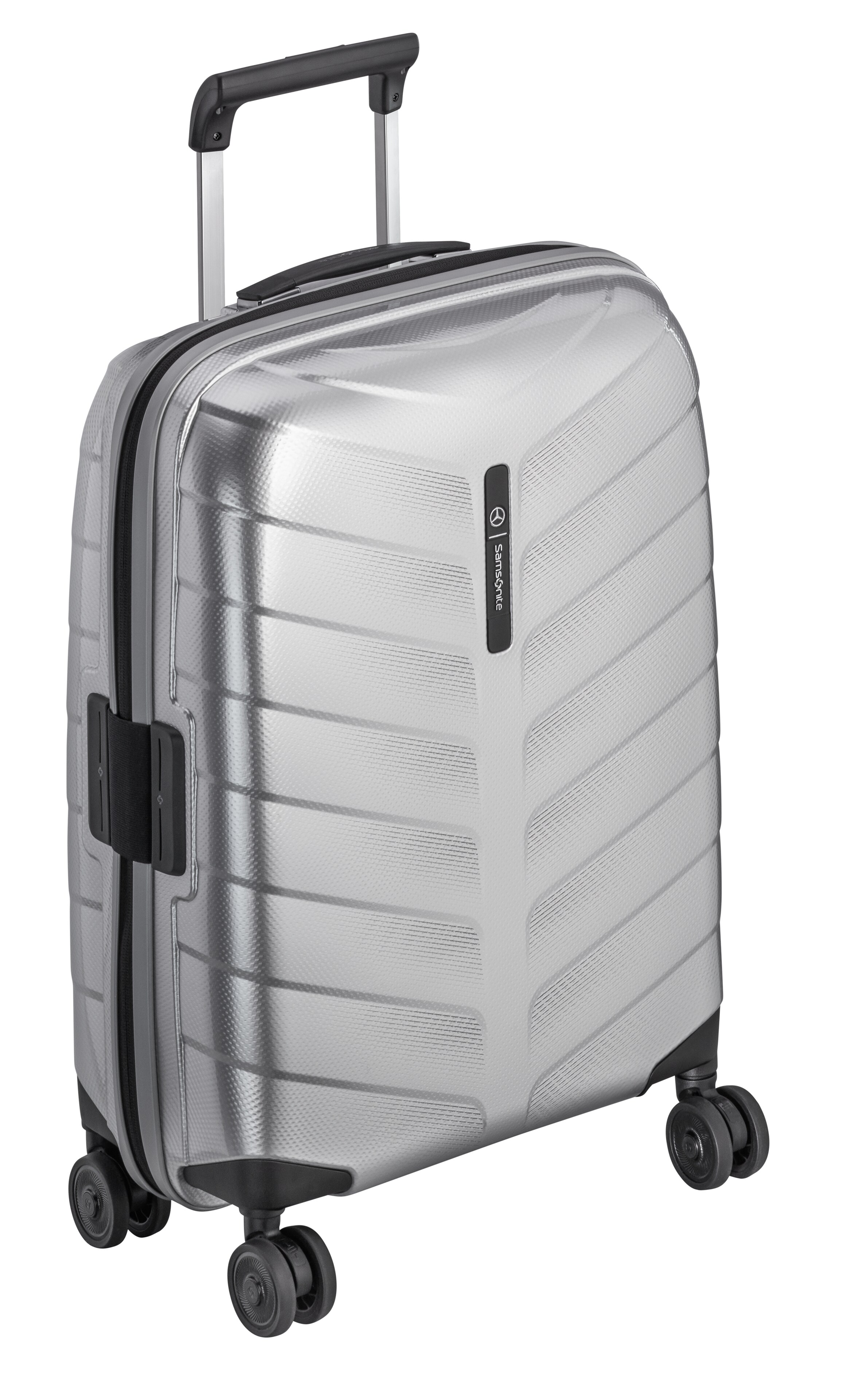 Koffers, leder, Spinner 55 - zilverkleurig, polypropyleen / polyester, Samsonite, 38 l