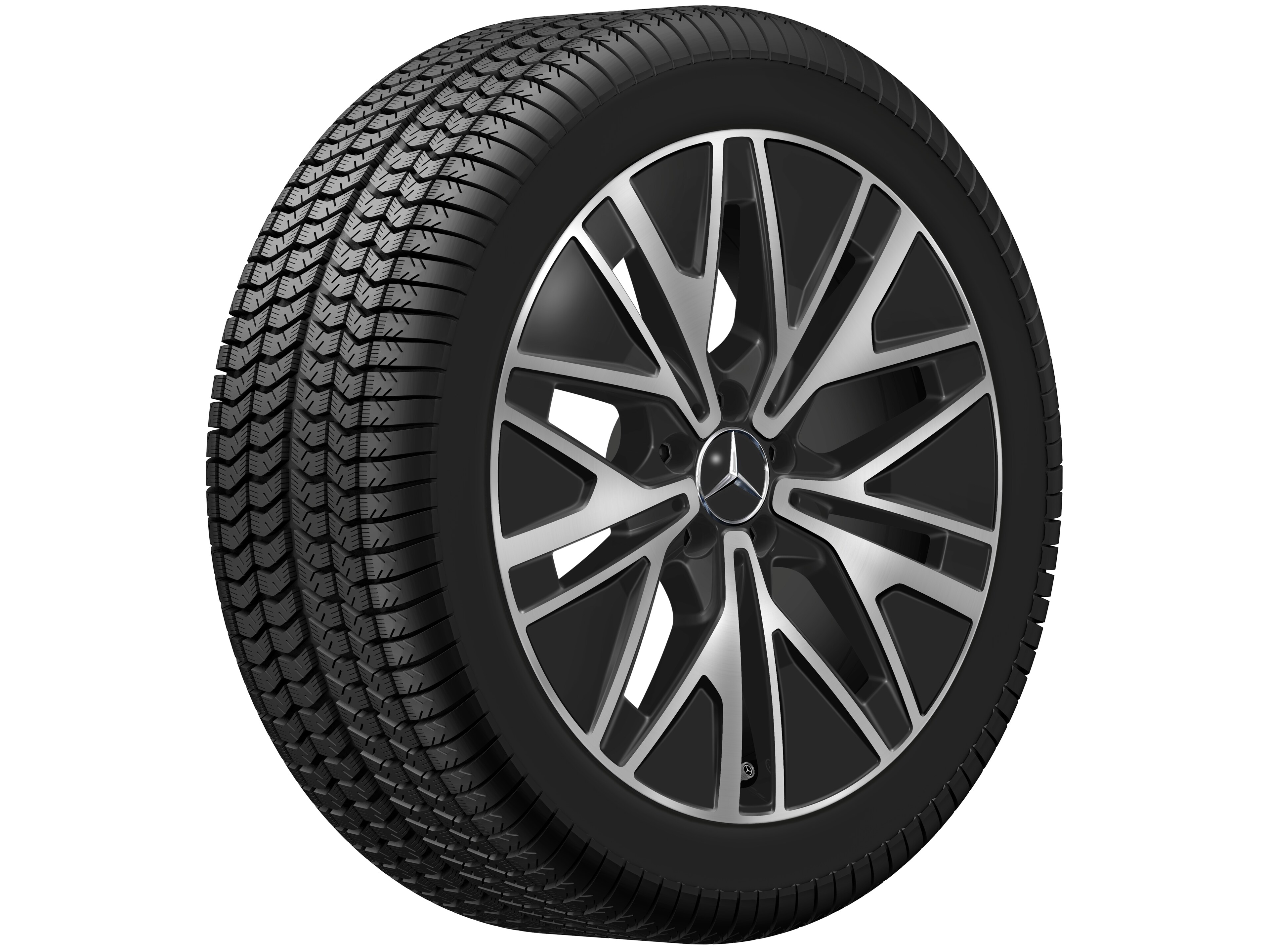 Multispaaks wiel, Aero, 48,3 cm (19 inch) - 9 J x 19 ET 58,6, zwart, glanzend gepolijst