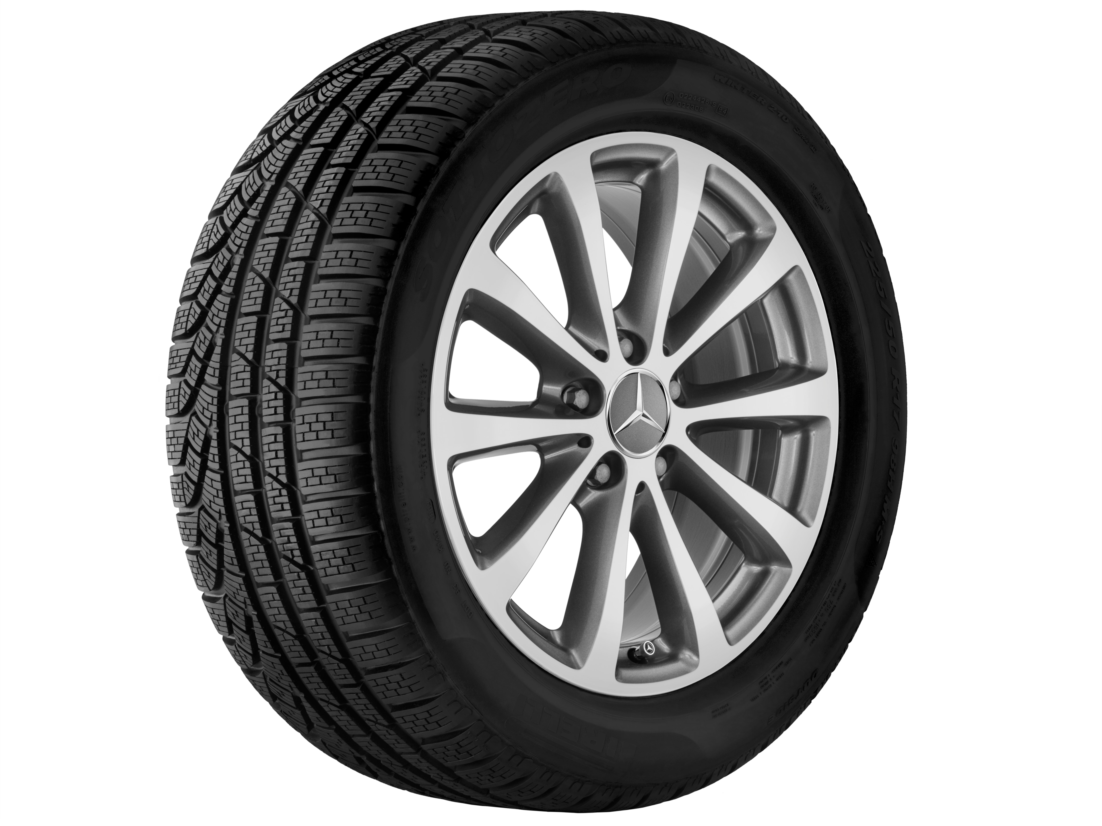 10-spaaks wiel, 43,2 cm (17 inch) - 7,5 J x 17 ET 40, himalayagrijs, glanzend gepolijst